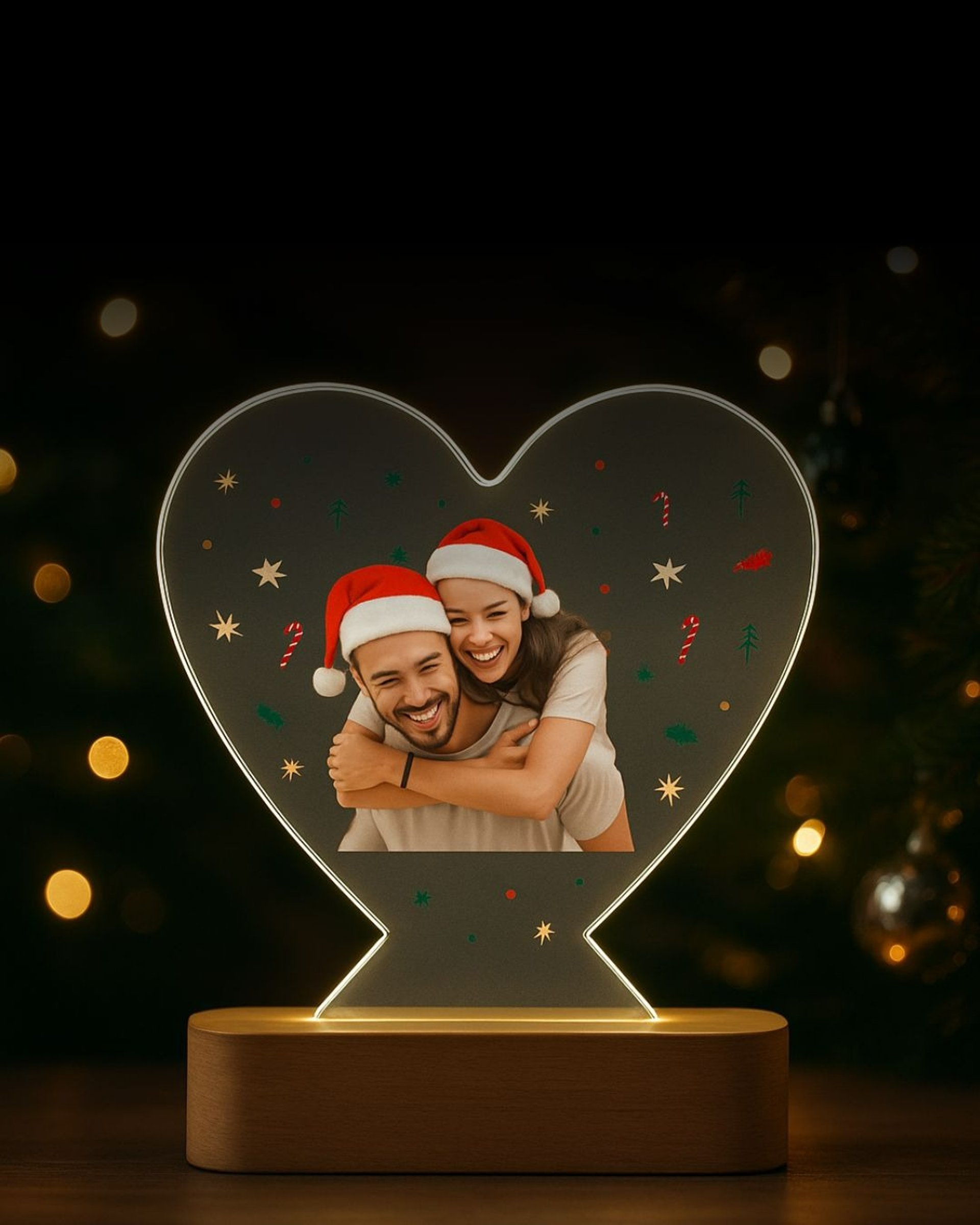 green christmas tree with string lights