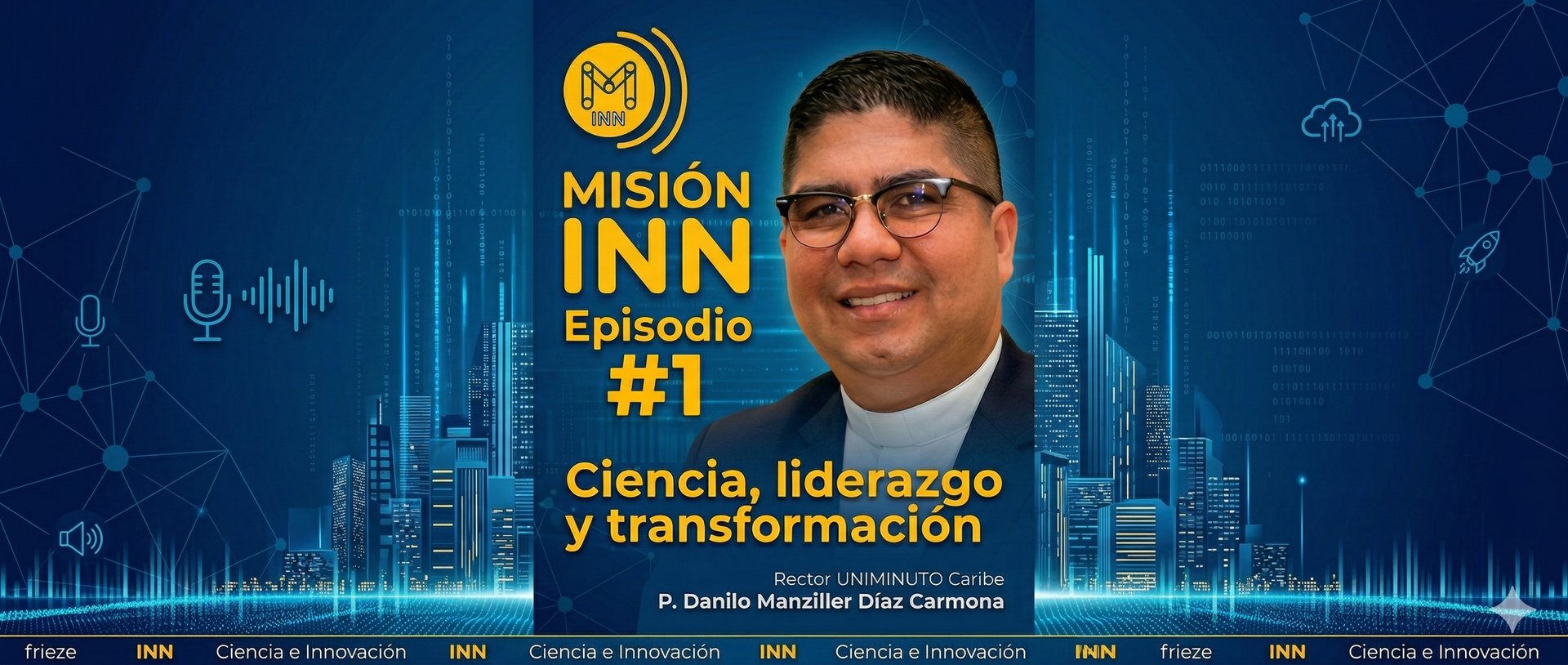 an abstract photo of a curved building with a blue sky in the background