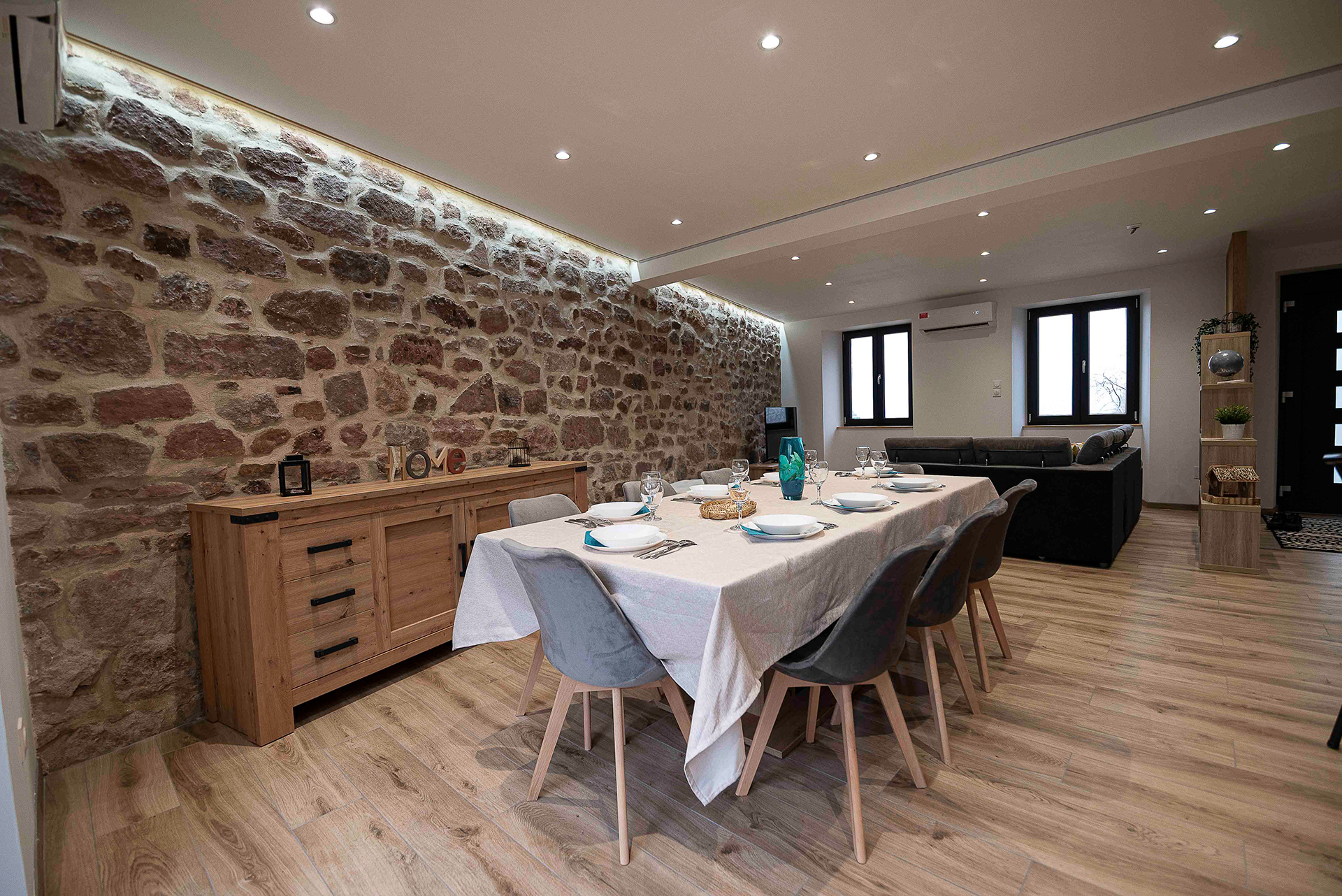 an abstract photo of a curved building with a blue sky in the background