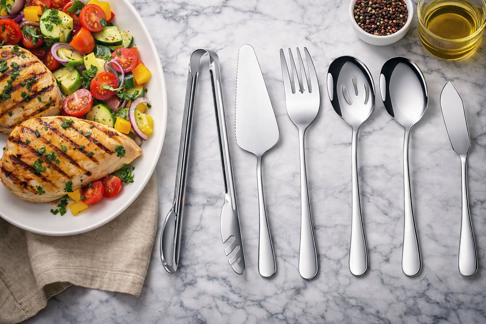 silver fork and knife on white round plate
