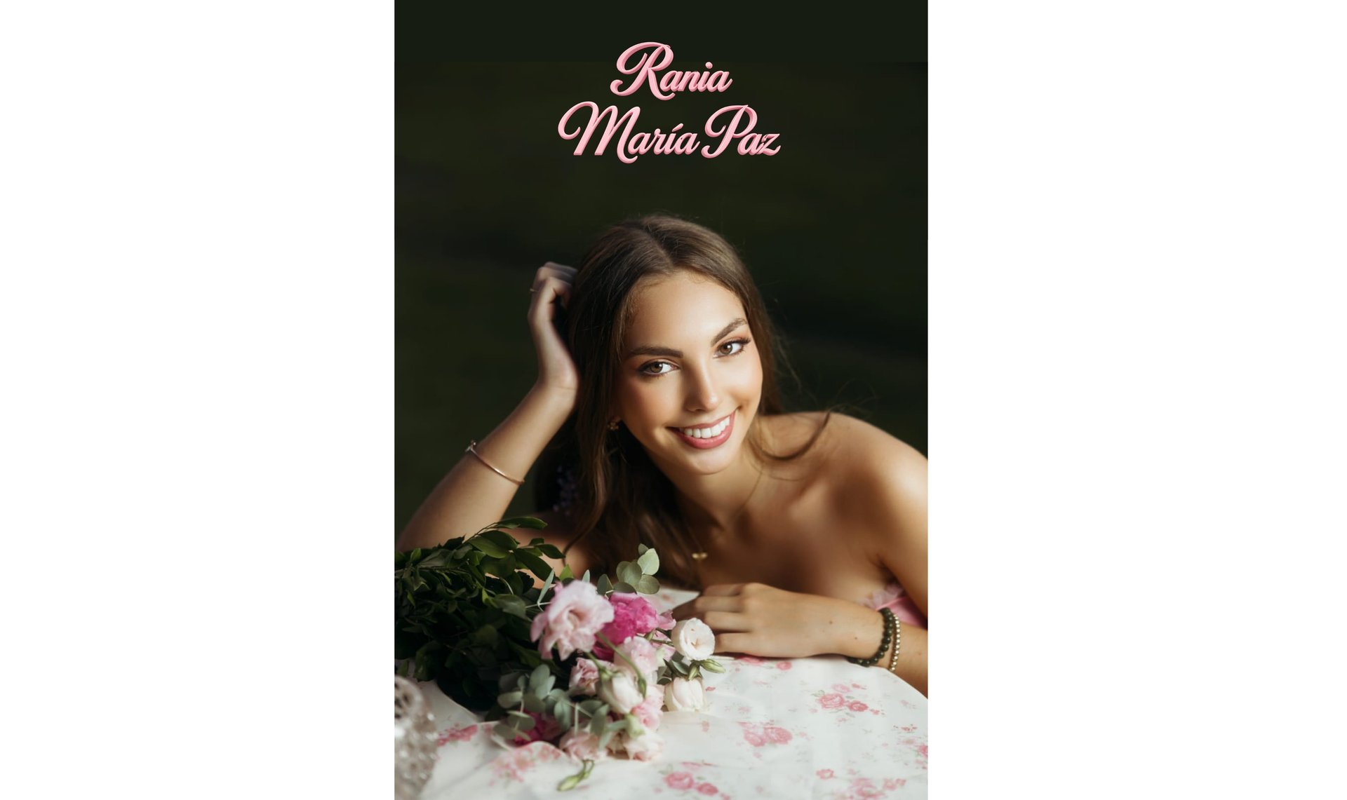 a cake with candles and flowers on a table