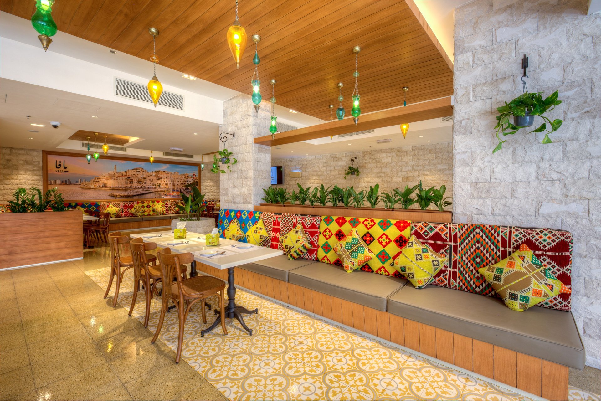 an abstract photo of a curved building with a blue sky in the background