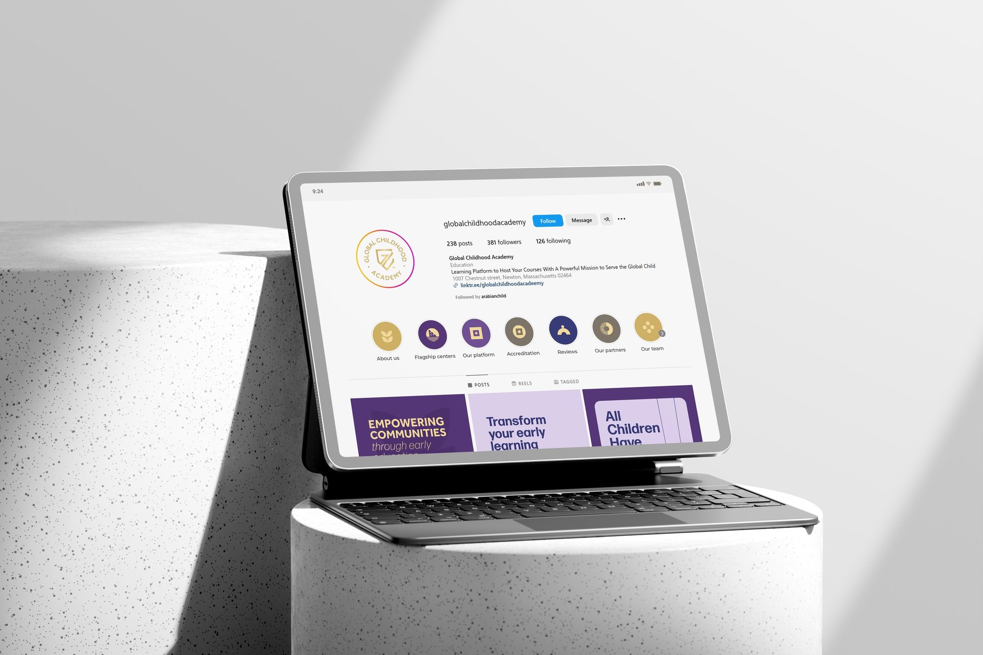 an abstract photo of a curved building with a blue sky in the background