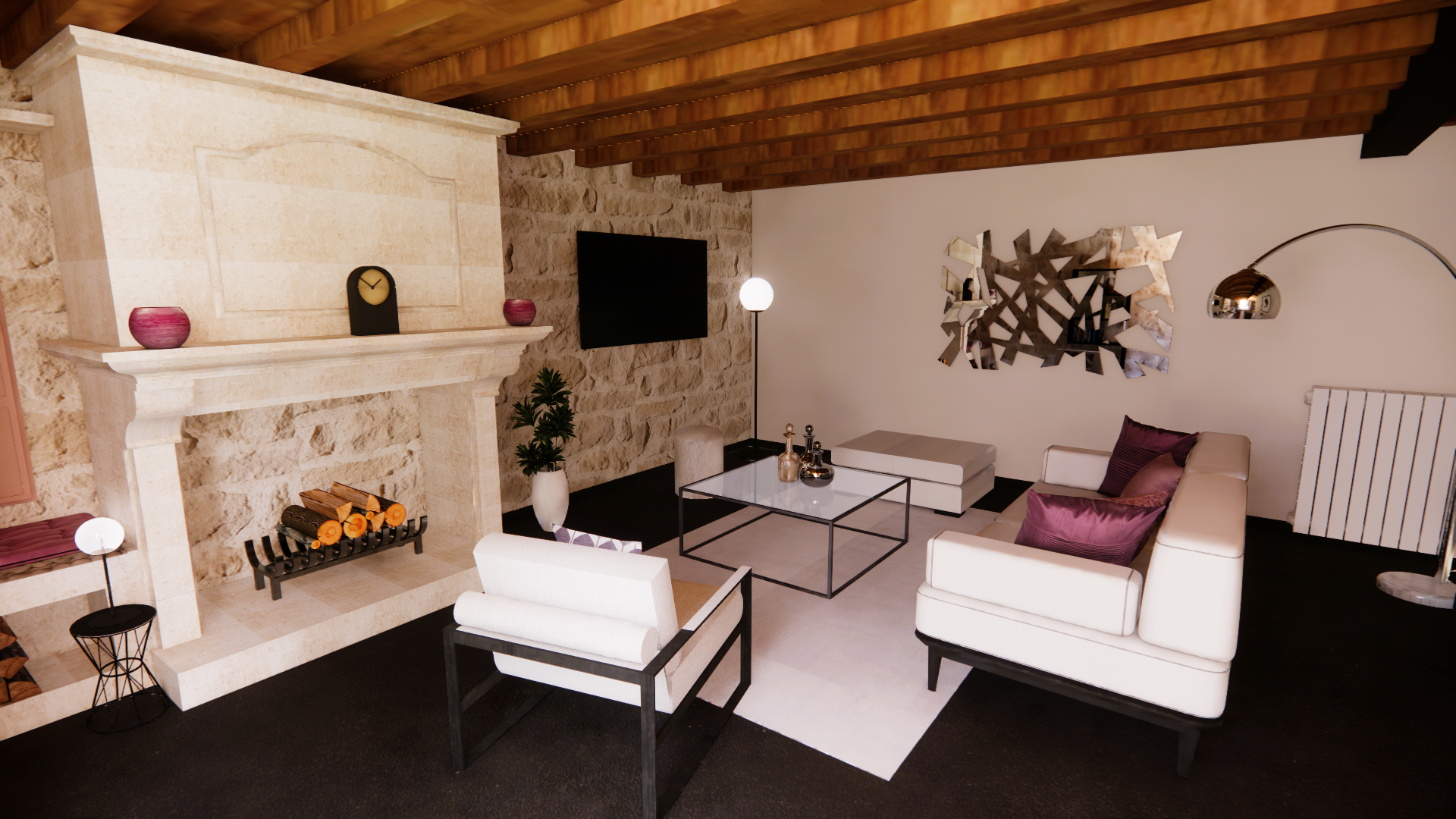 Modélisation salon moderne