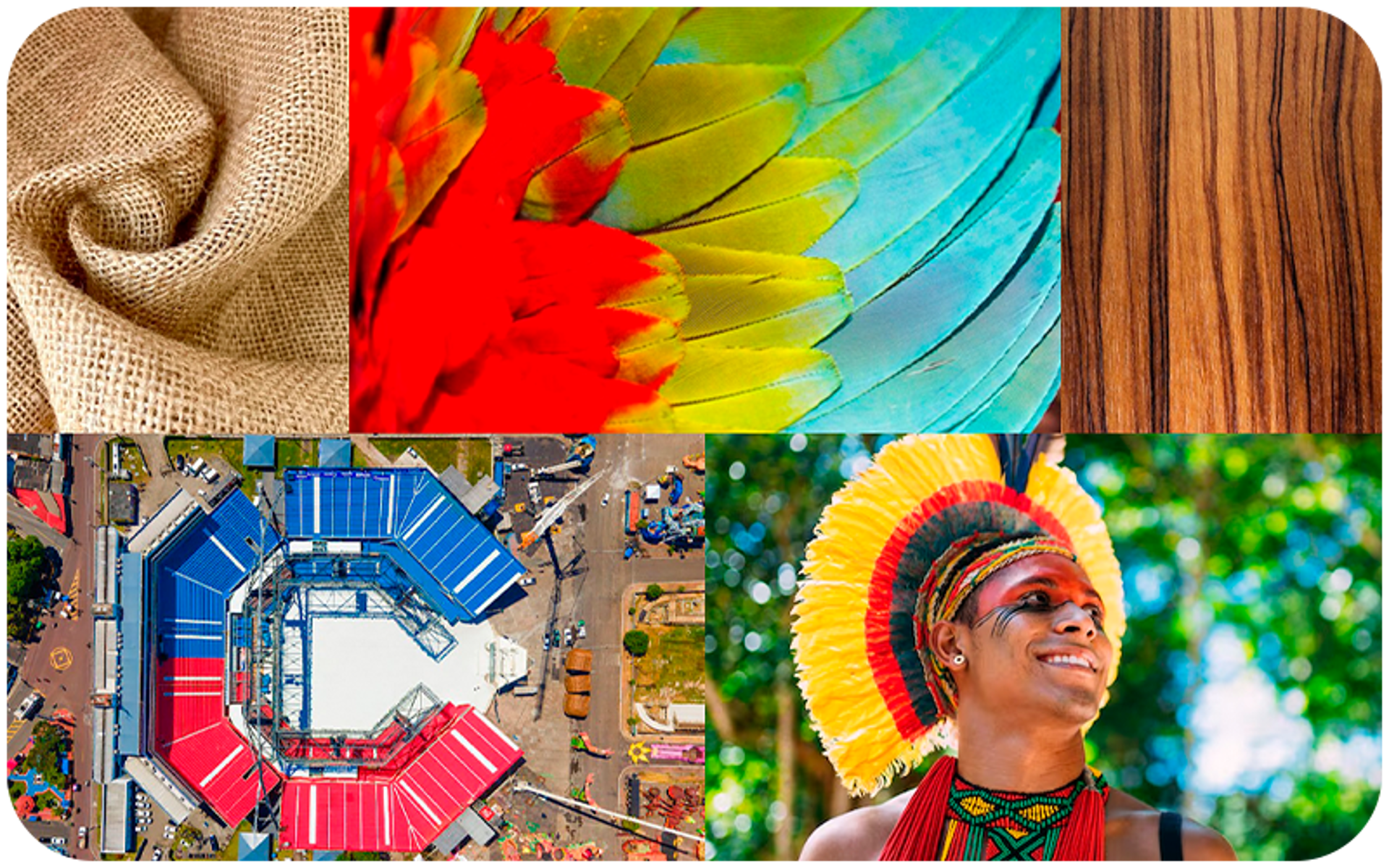 an abstract photo of a curved building with a blue sky in the background
