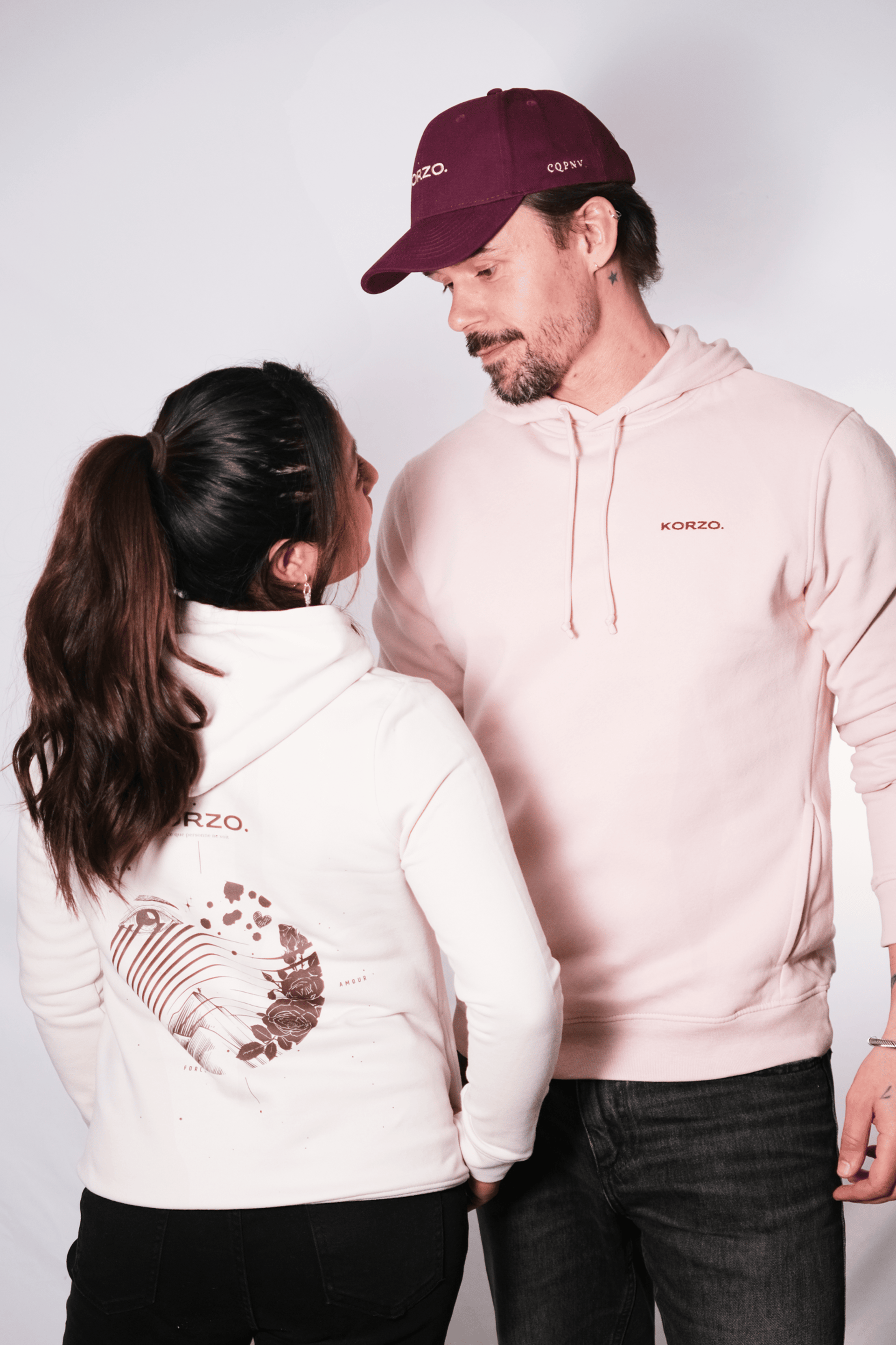 an abstract photo of a curved building with a blue sky in the background