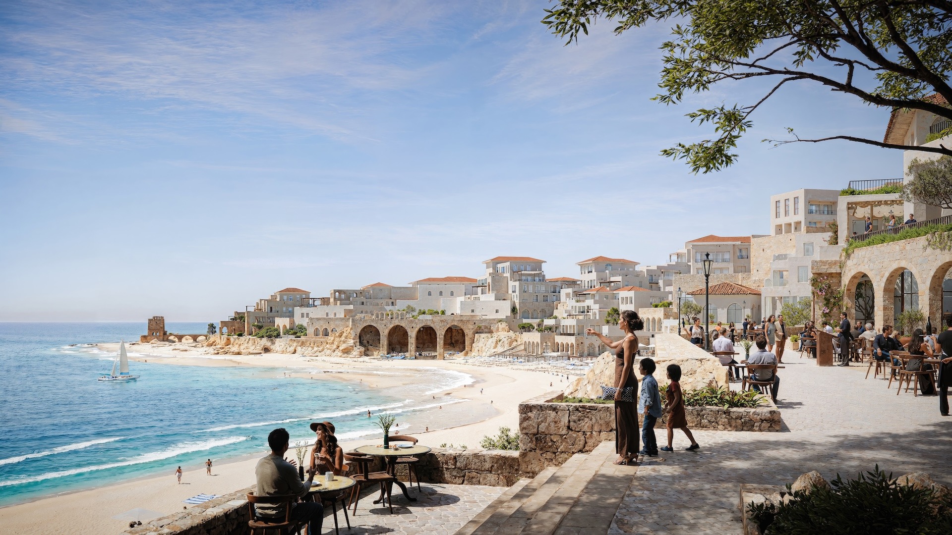an abstract photo of a curved building with a blue sky in the background