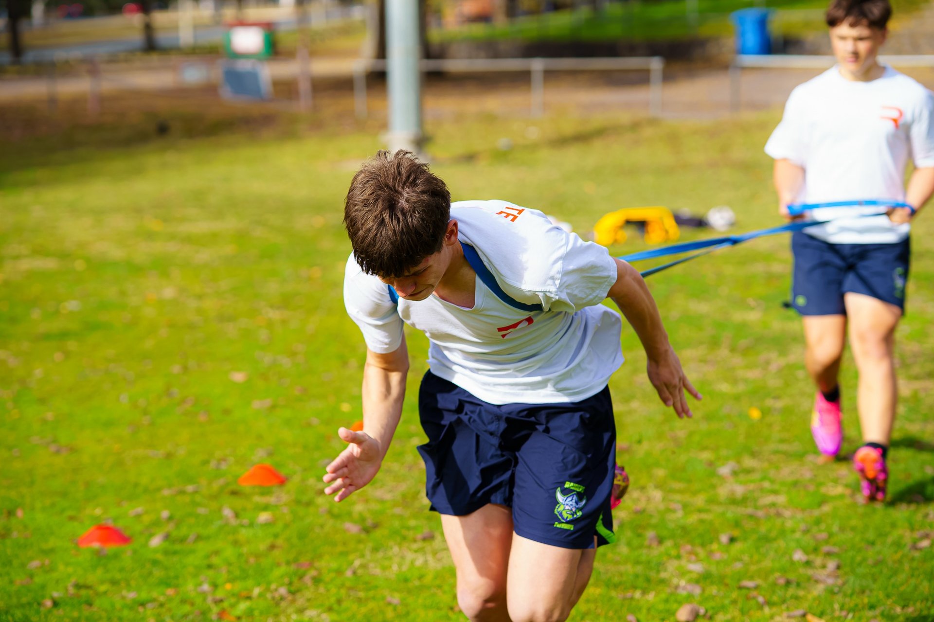 a rack of kettles and a rack of weights