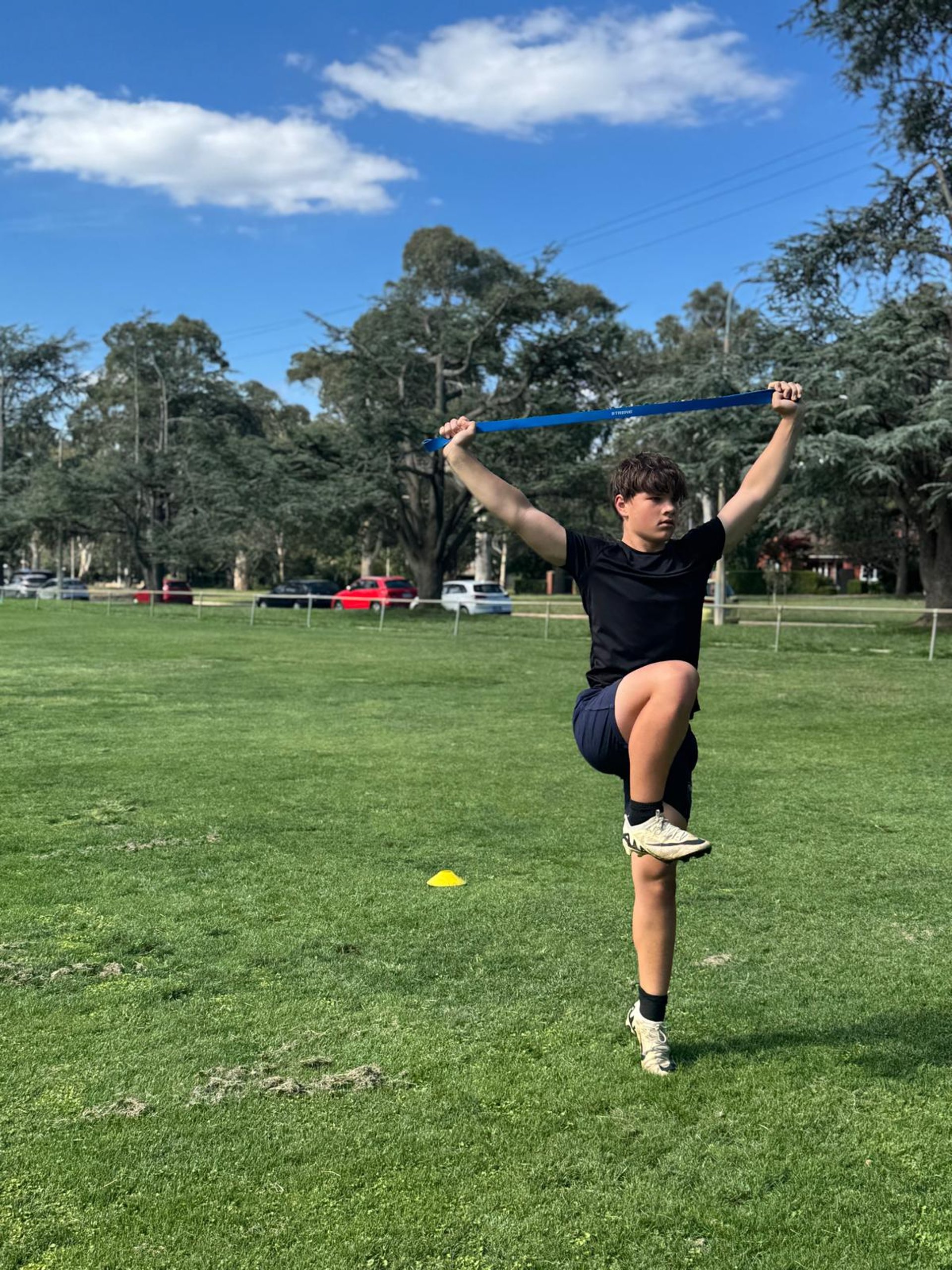 man on running field