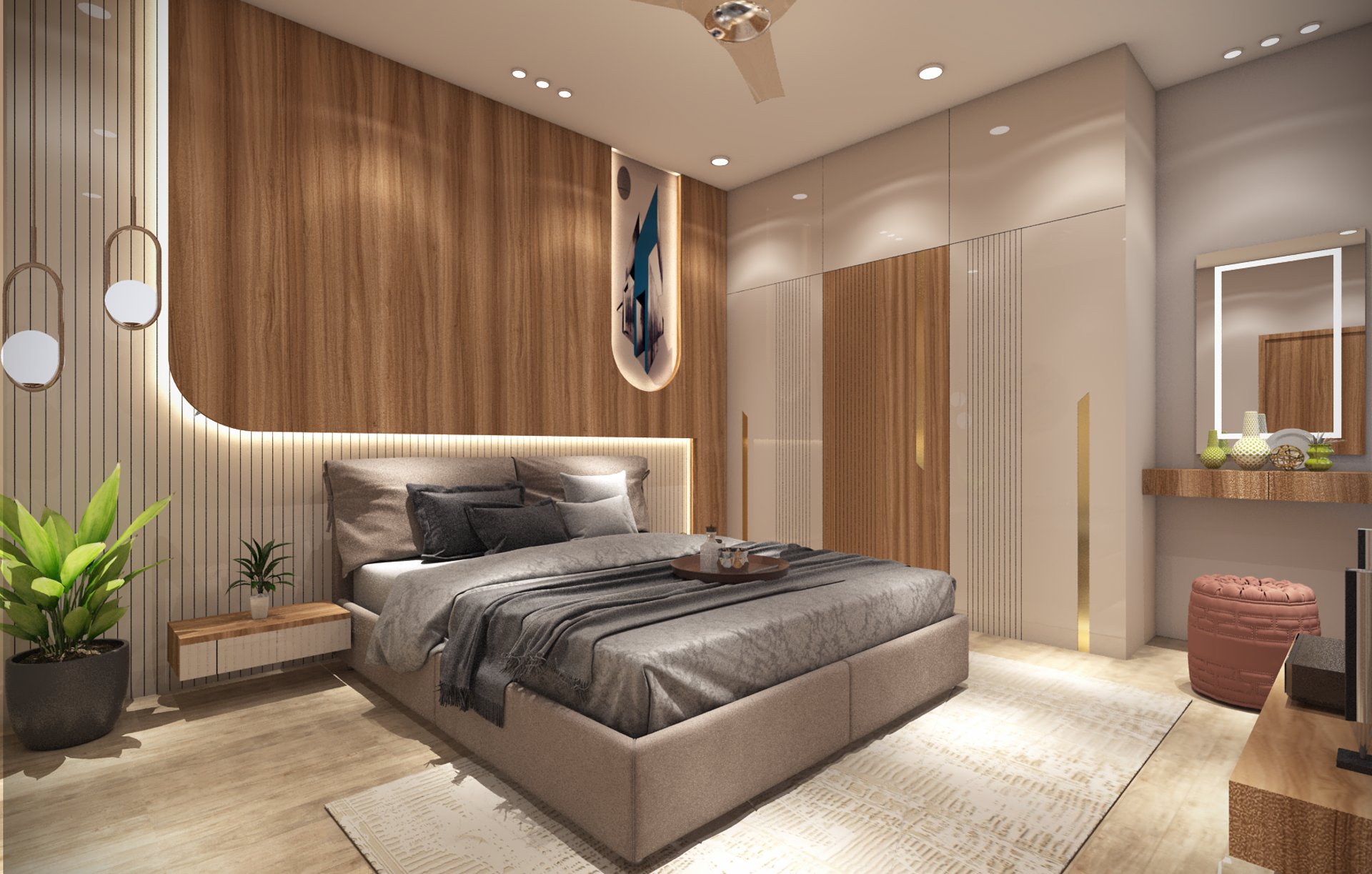 an abstract photo of a curved building with a blue sky in the background