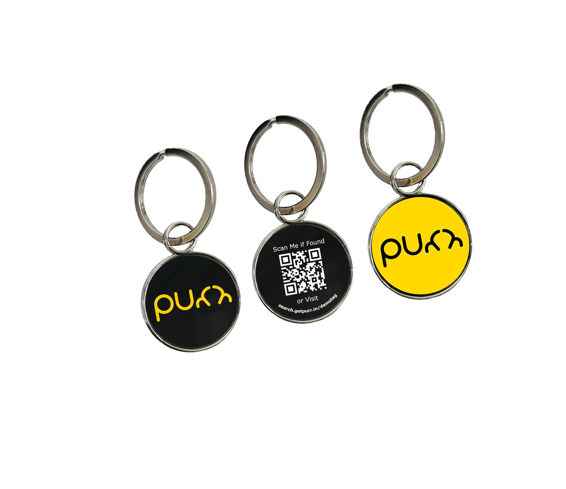  Black & Yellow Purr Tag with QR Code