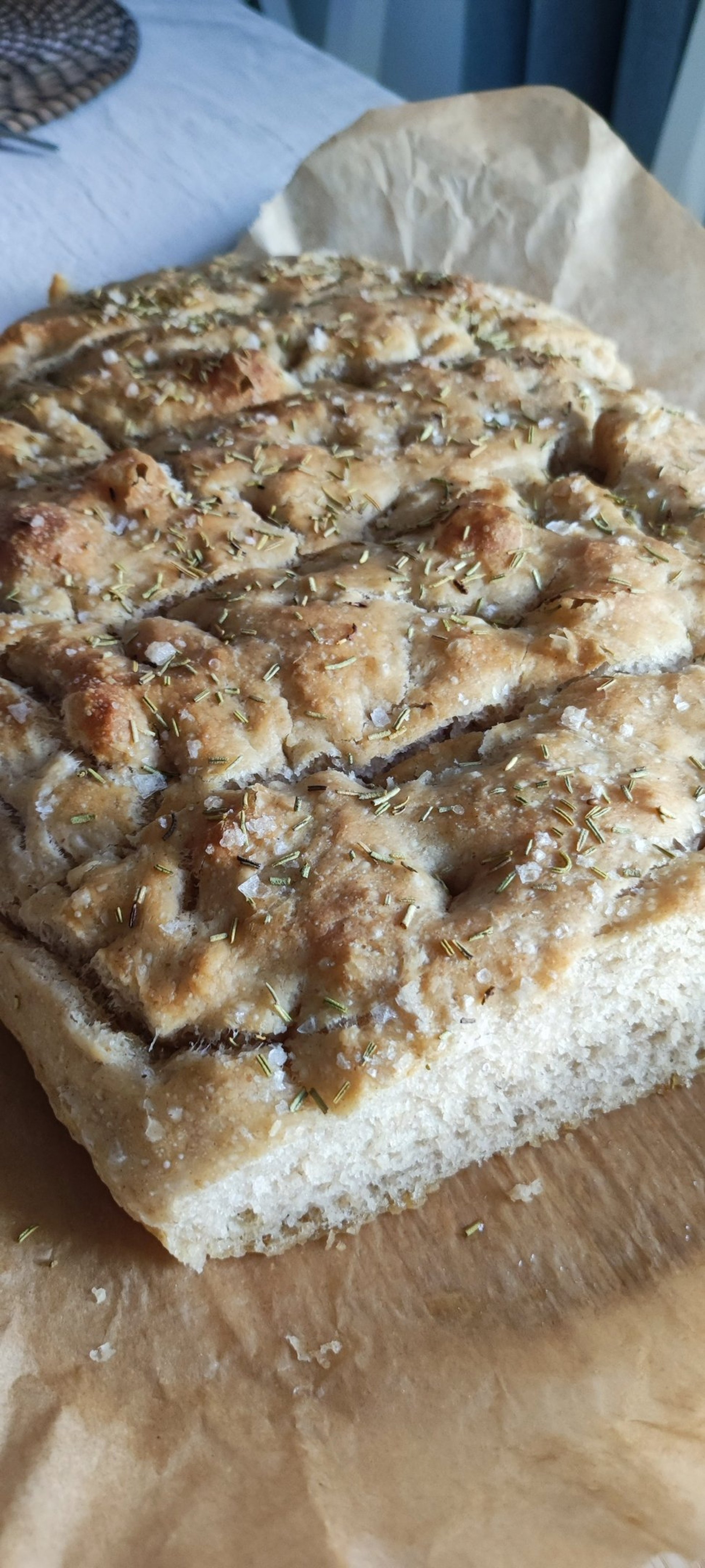 bread on brown wooden round tray