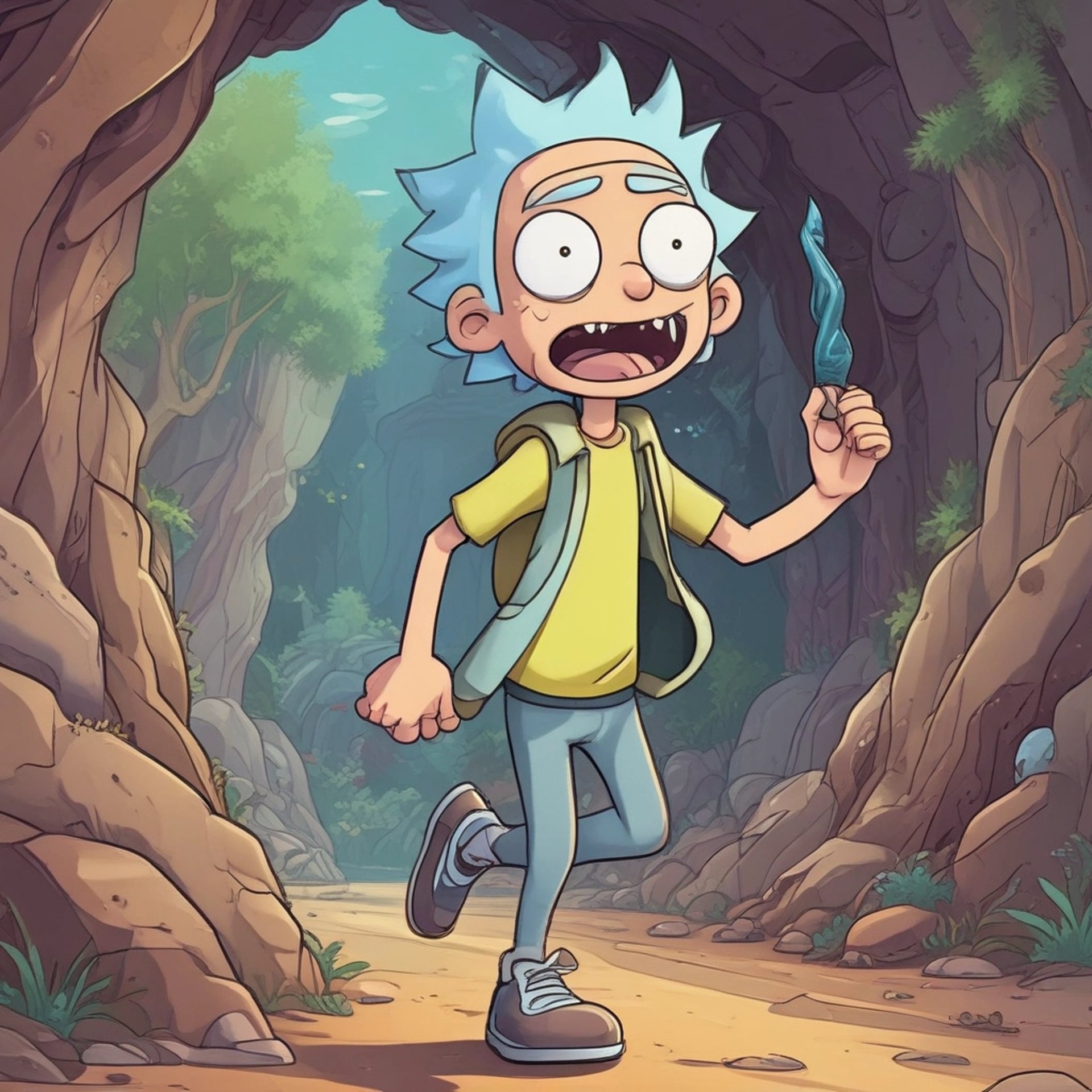 pair of blue-and-white Adidas running shoes