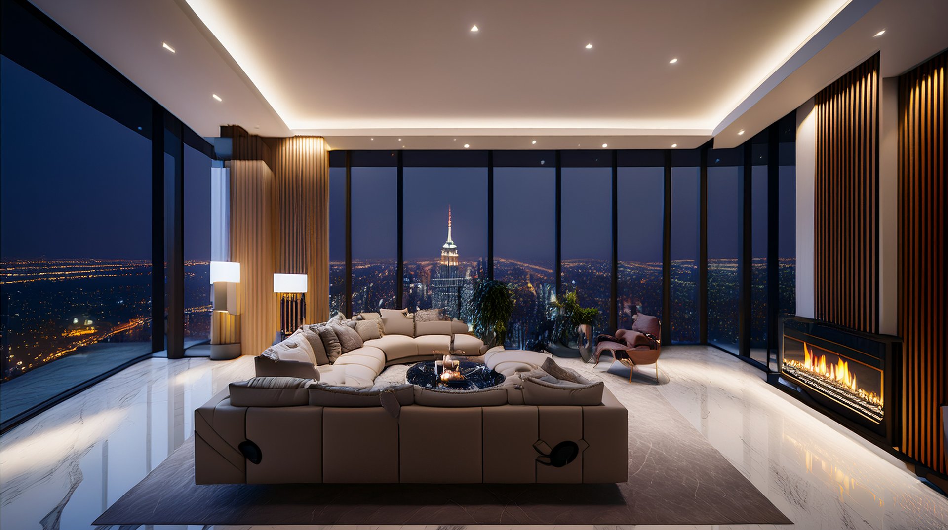 an abstract photo of a curved building with a blue sky in the background