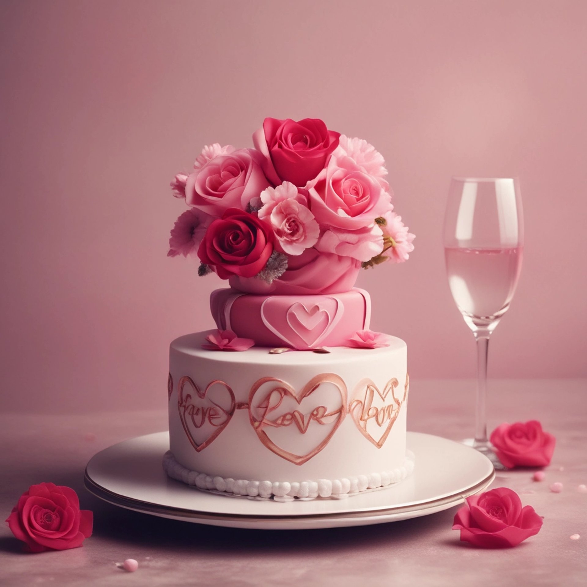 red rose with green leaves