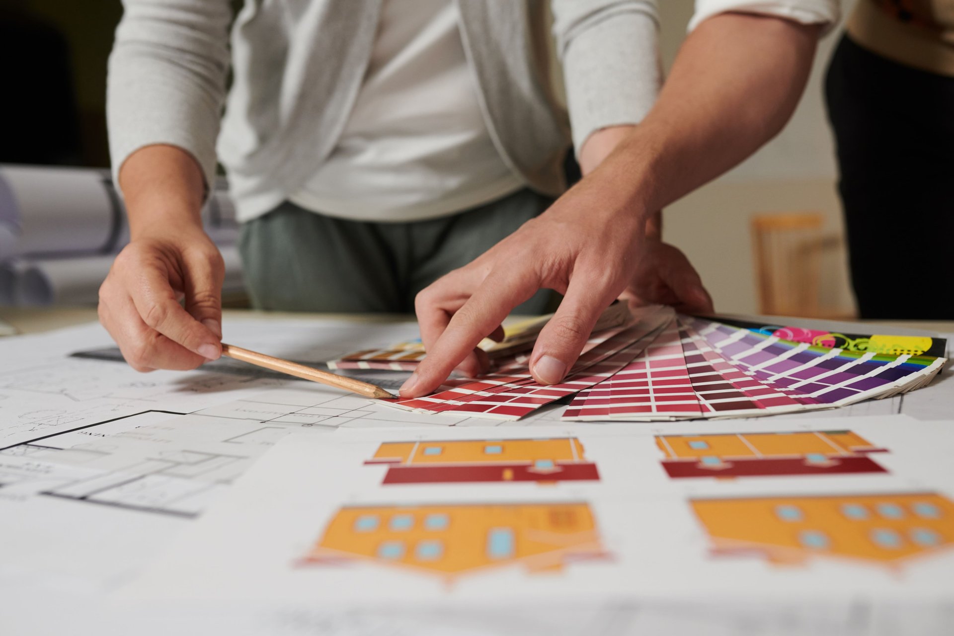 an abstract photo of a curved building with a blue sky in the background