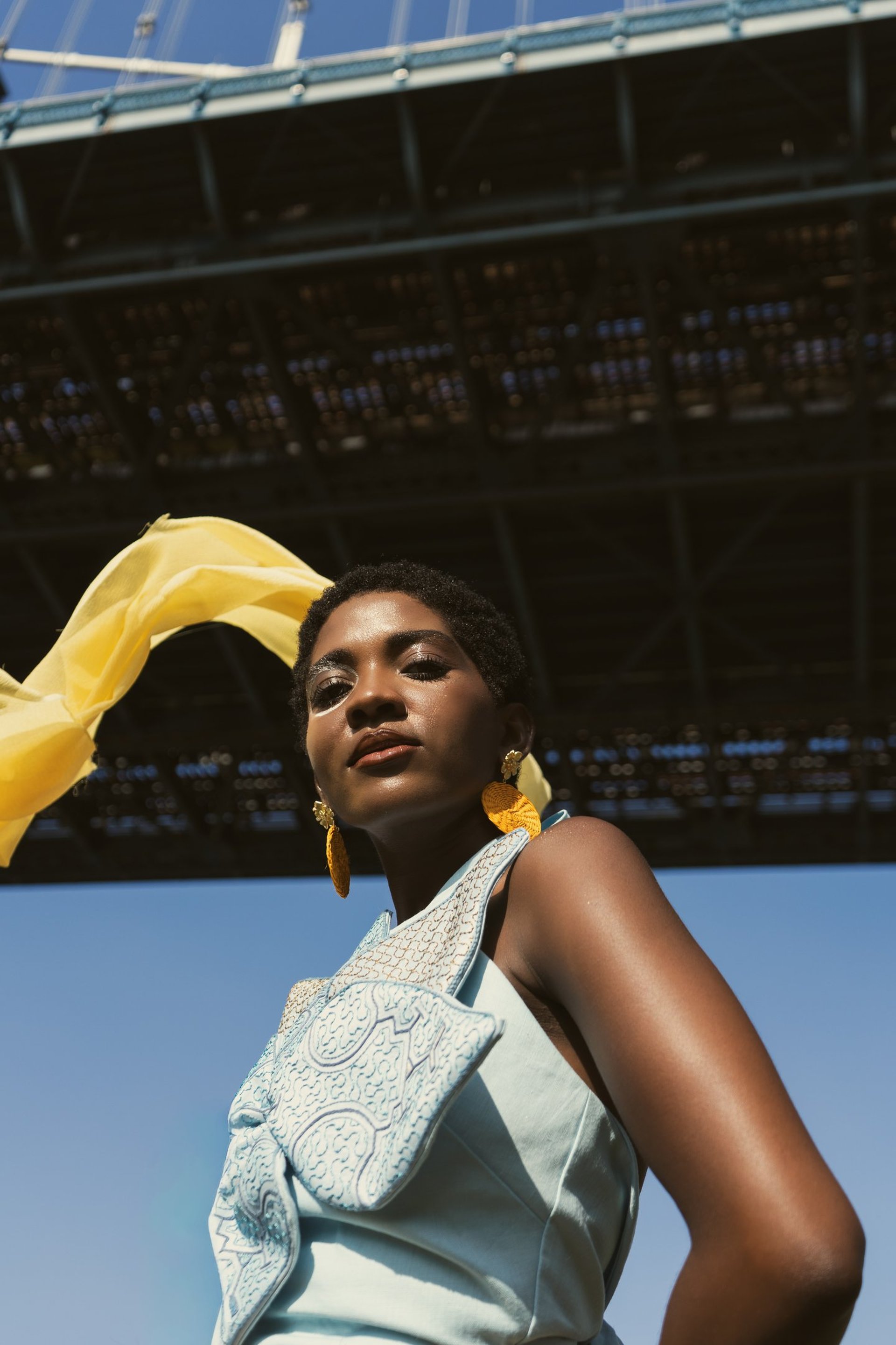 black blue and yellow textile