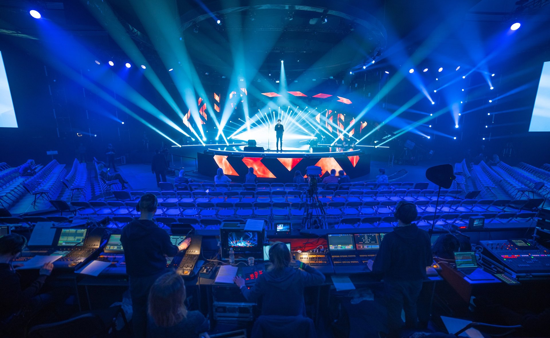 pile of black train cases