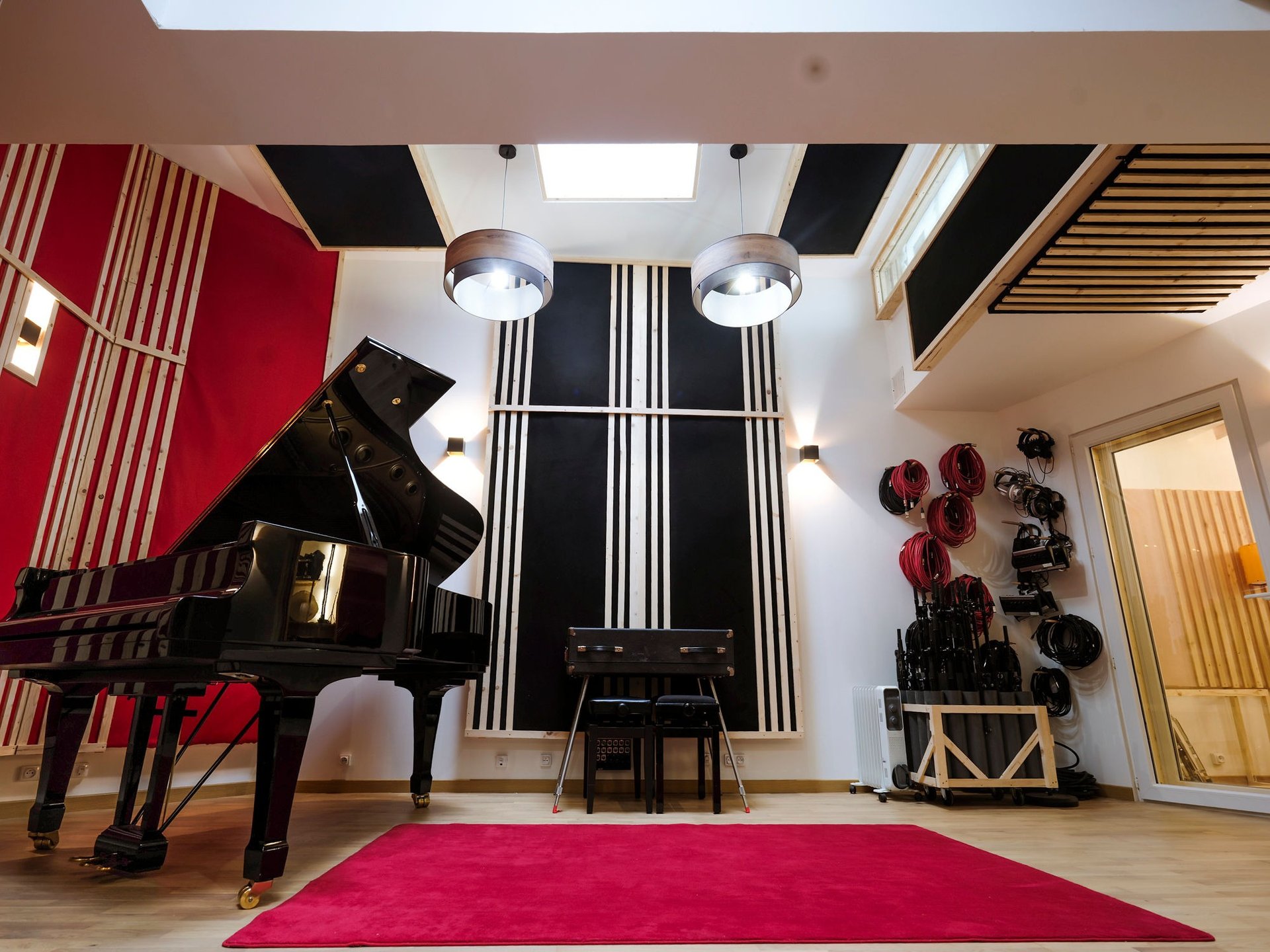 black flat screen computer monitor on brown wooden desk