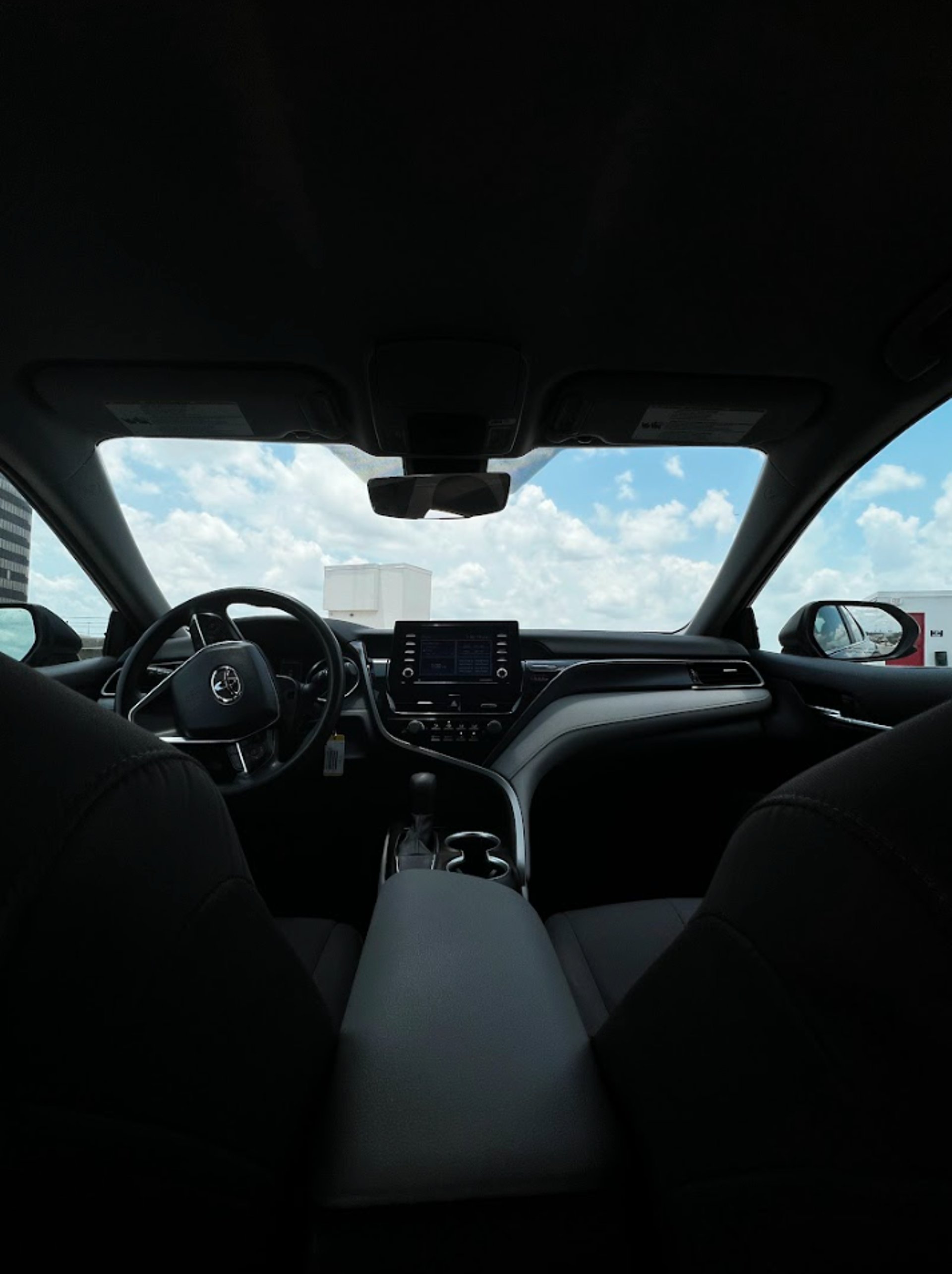 black and red Toyota interior