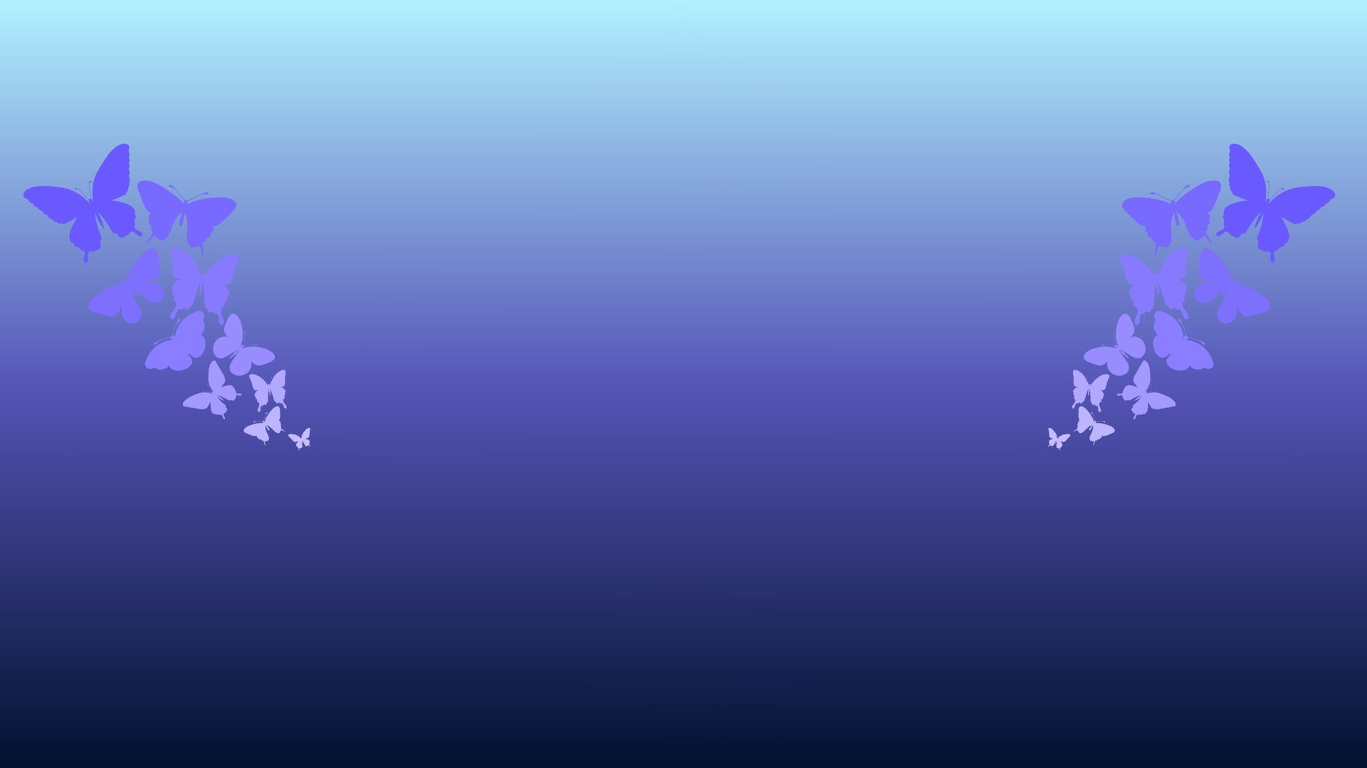 a turquoise and purple gradient with butterflies