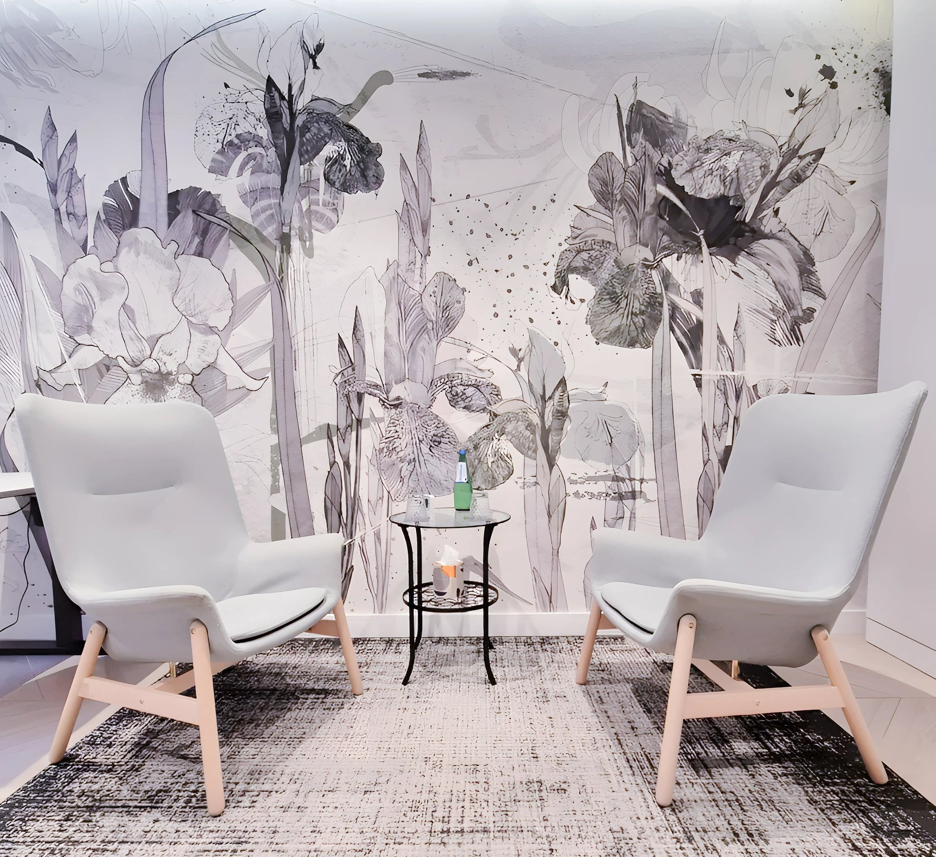 Gabinet psychologiczny Marty Krężołek - Kraków ul. Konarskiego. Minimalistyczny i ciepły wystrój