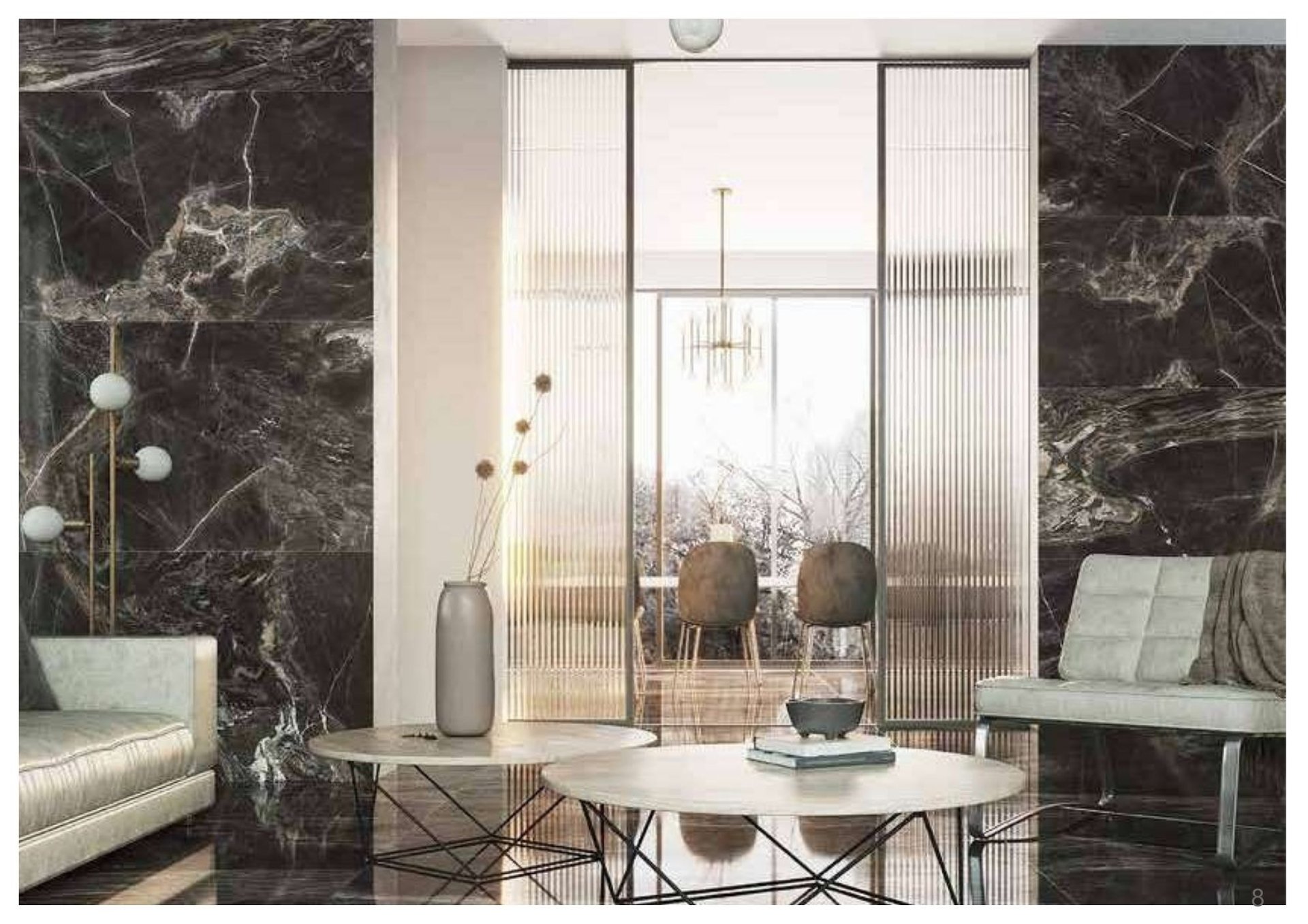 Luxurious walk-in closet with island and abundant clothing storage.