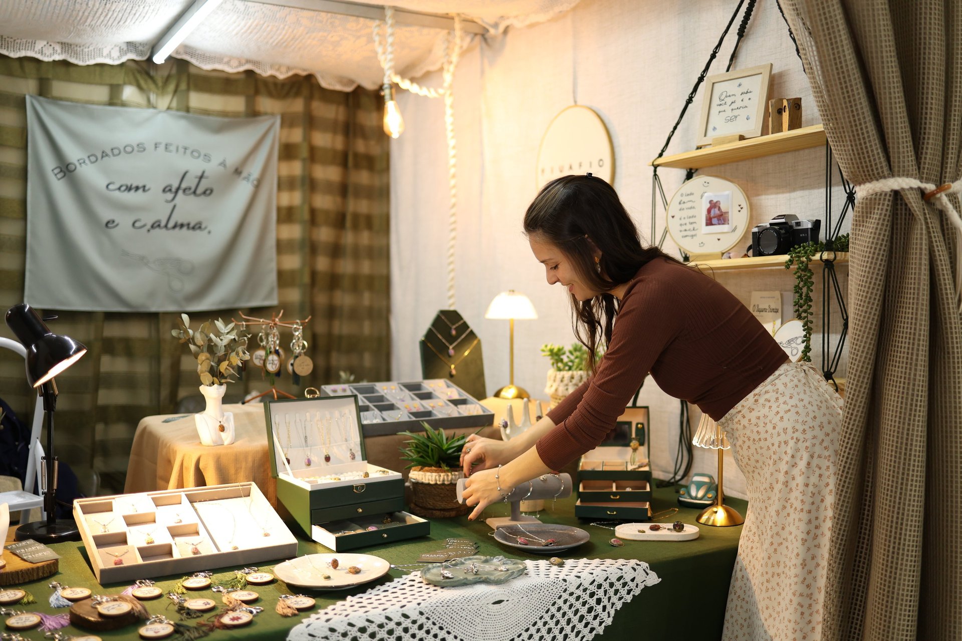 woman holding dried flower