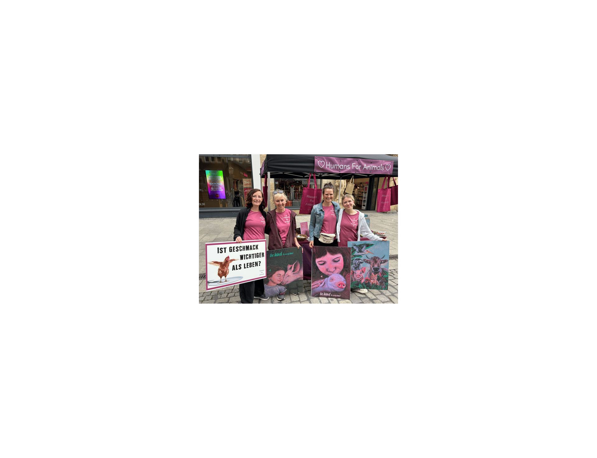 a herd of cows standing on top of a lush green field