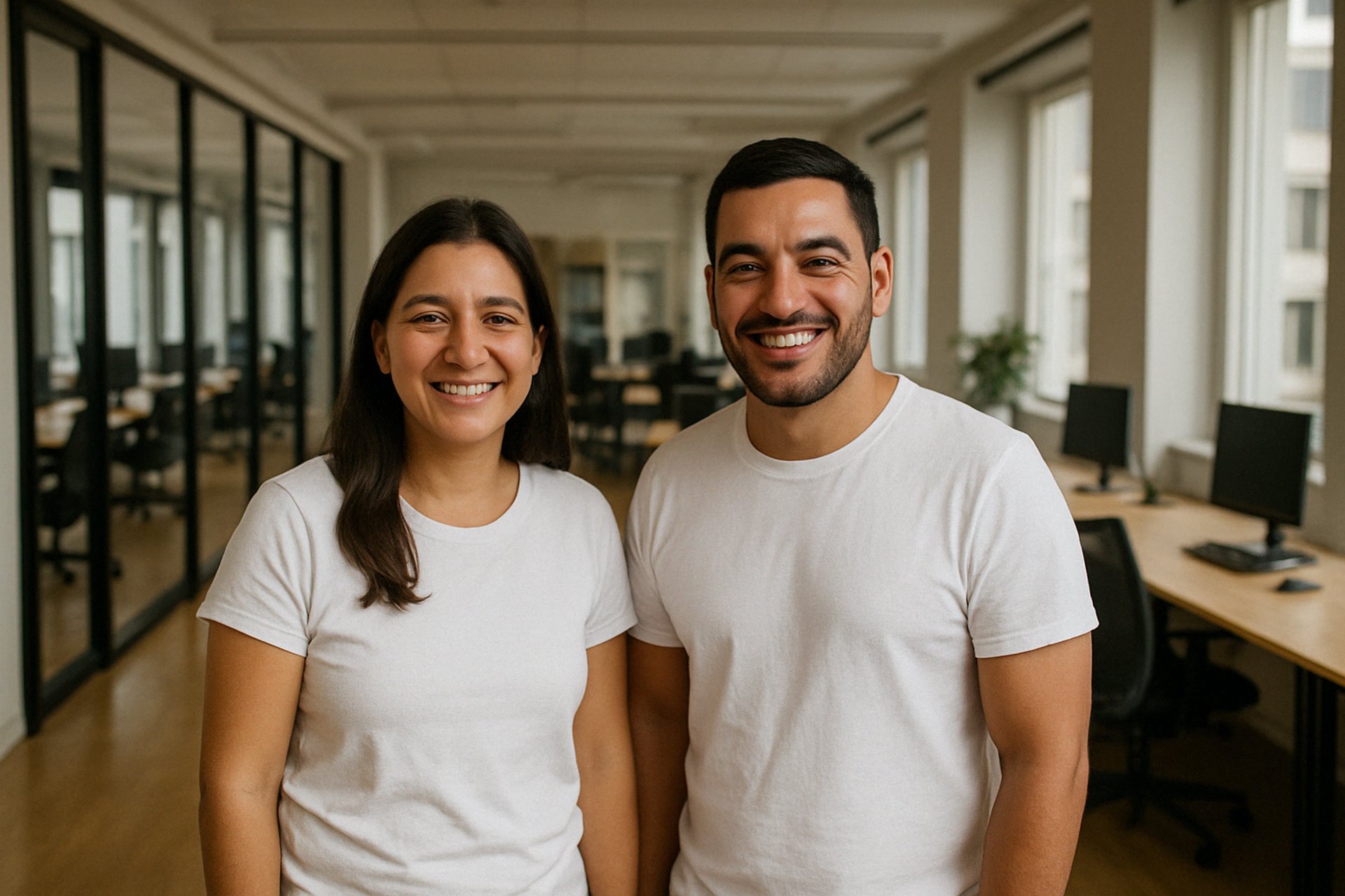 an abstract photo of a curved building with a blue sky in the background