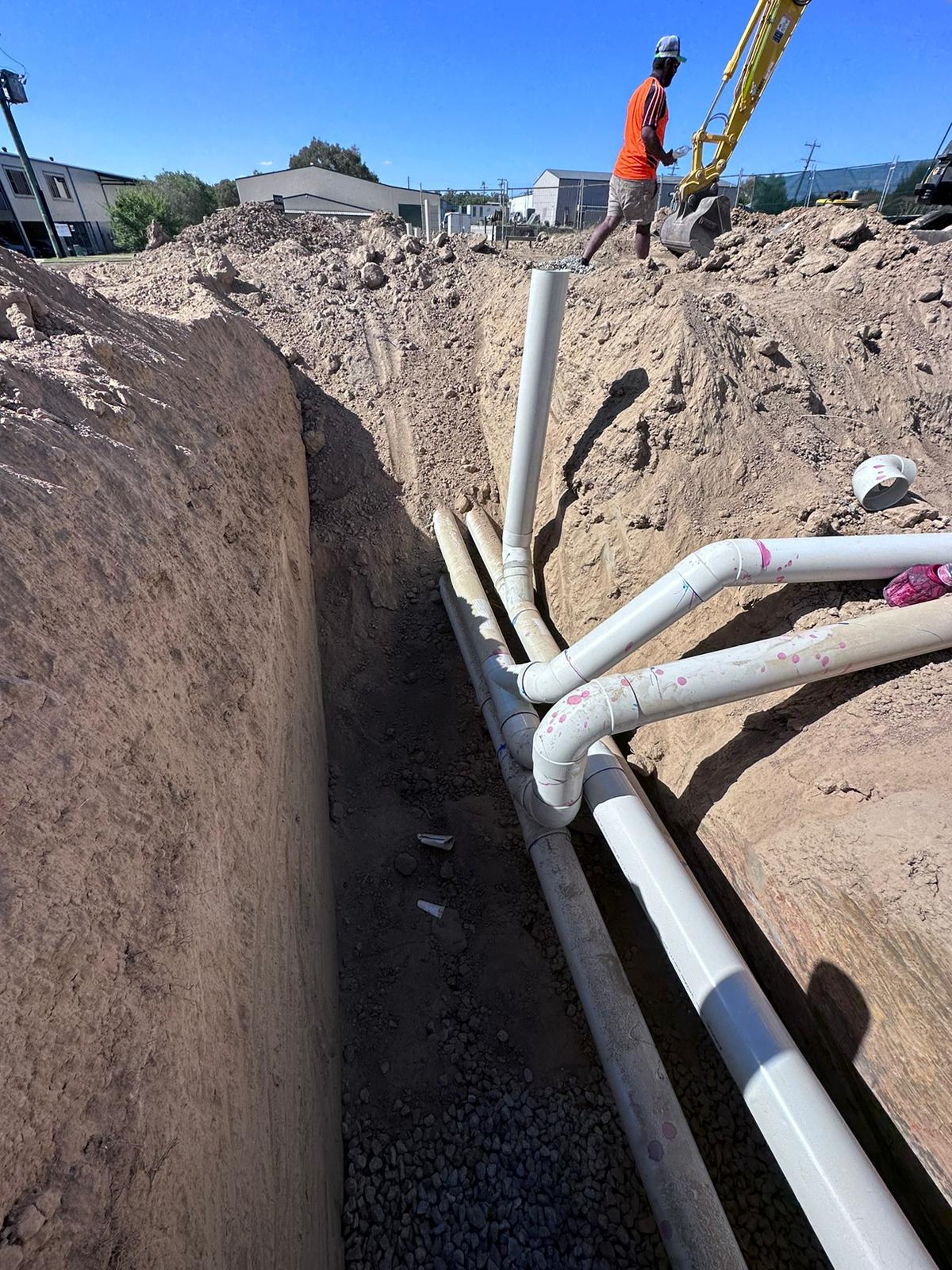 New development underground pipes