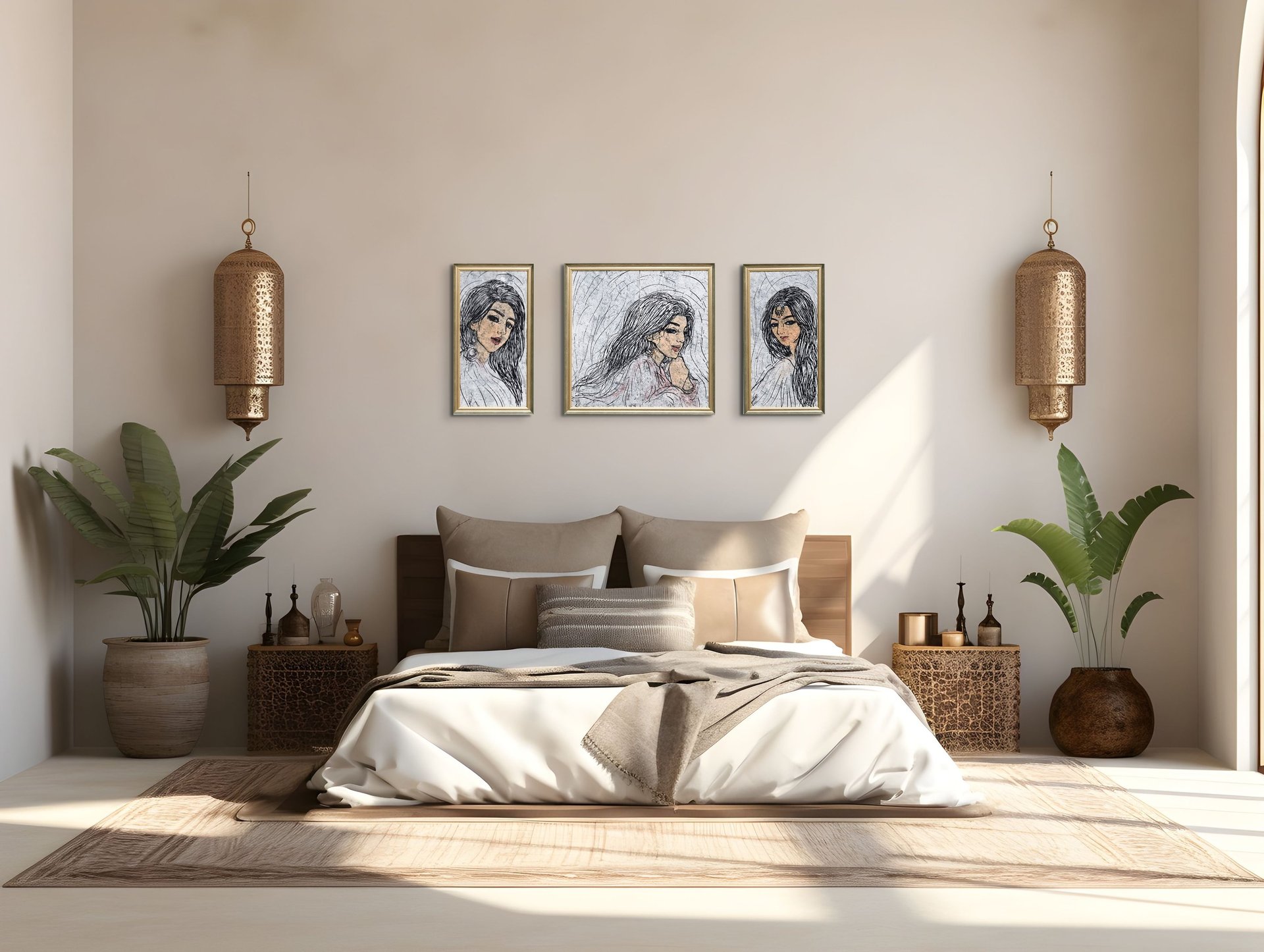 black and white bed linen