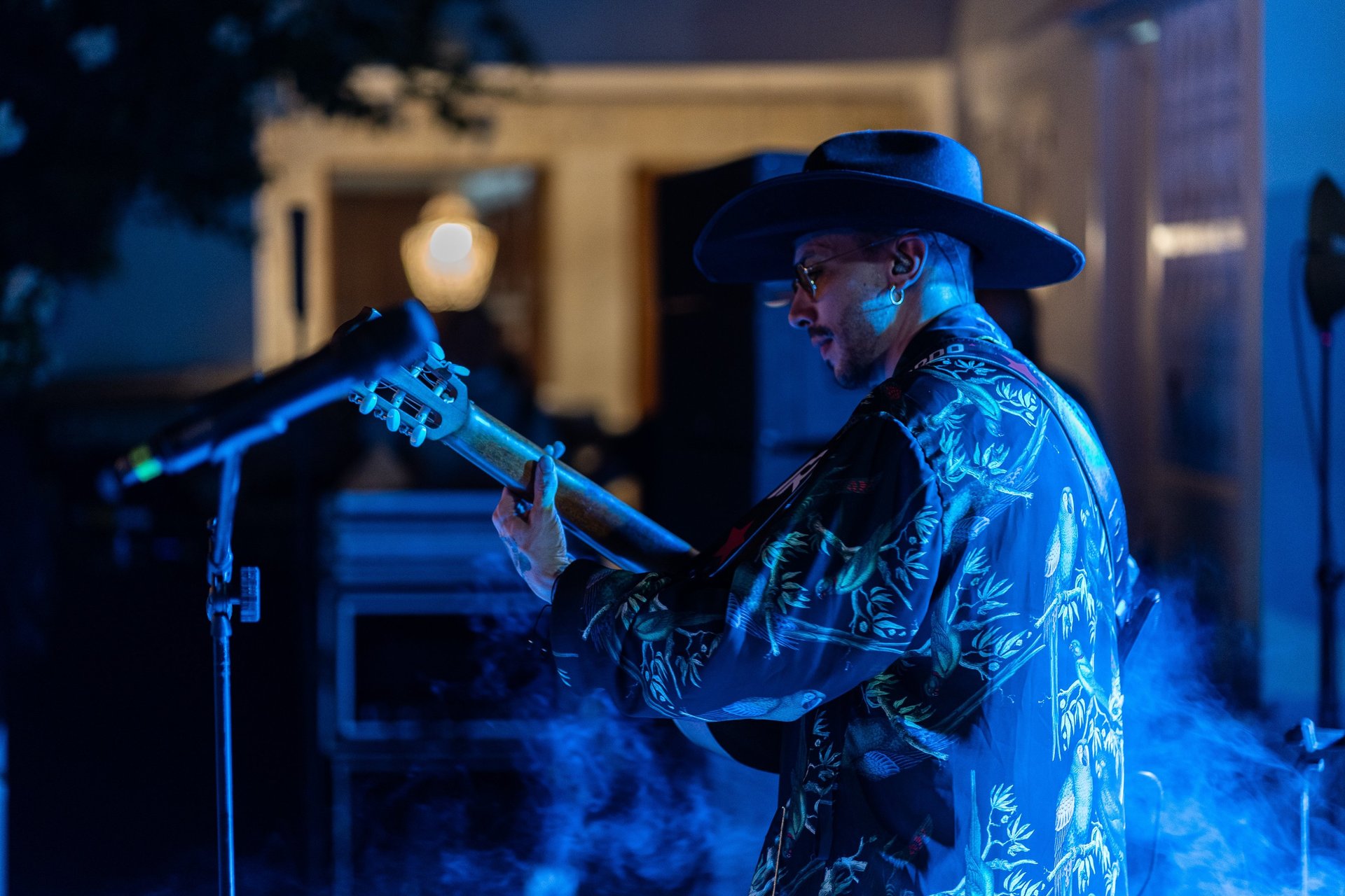 black blue and yellow textile