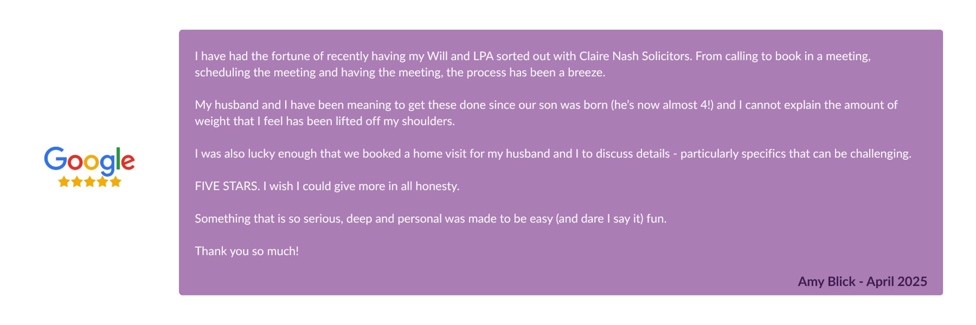 Amy Blick Testimonial