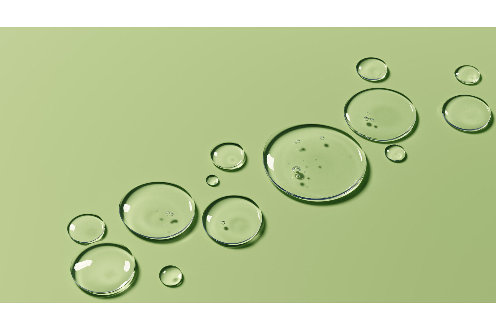 a close up view of a green vase filled with water