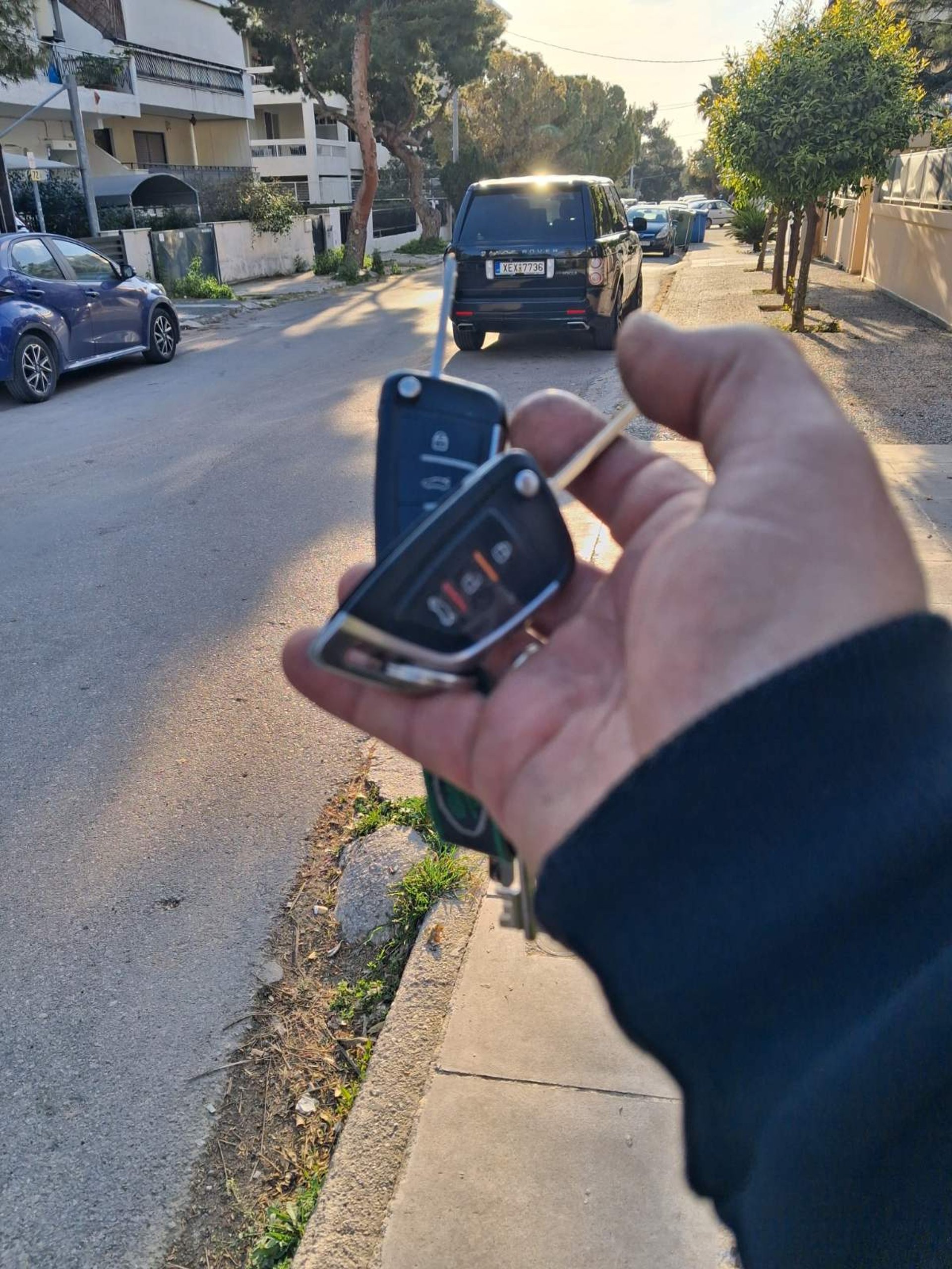 person holding car door