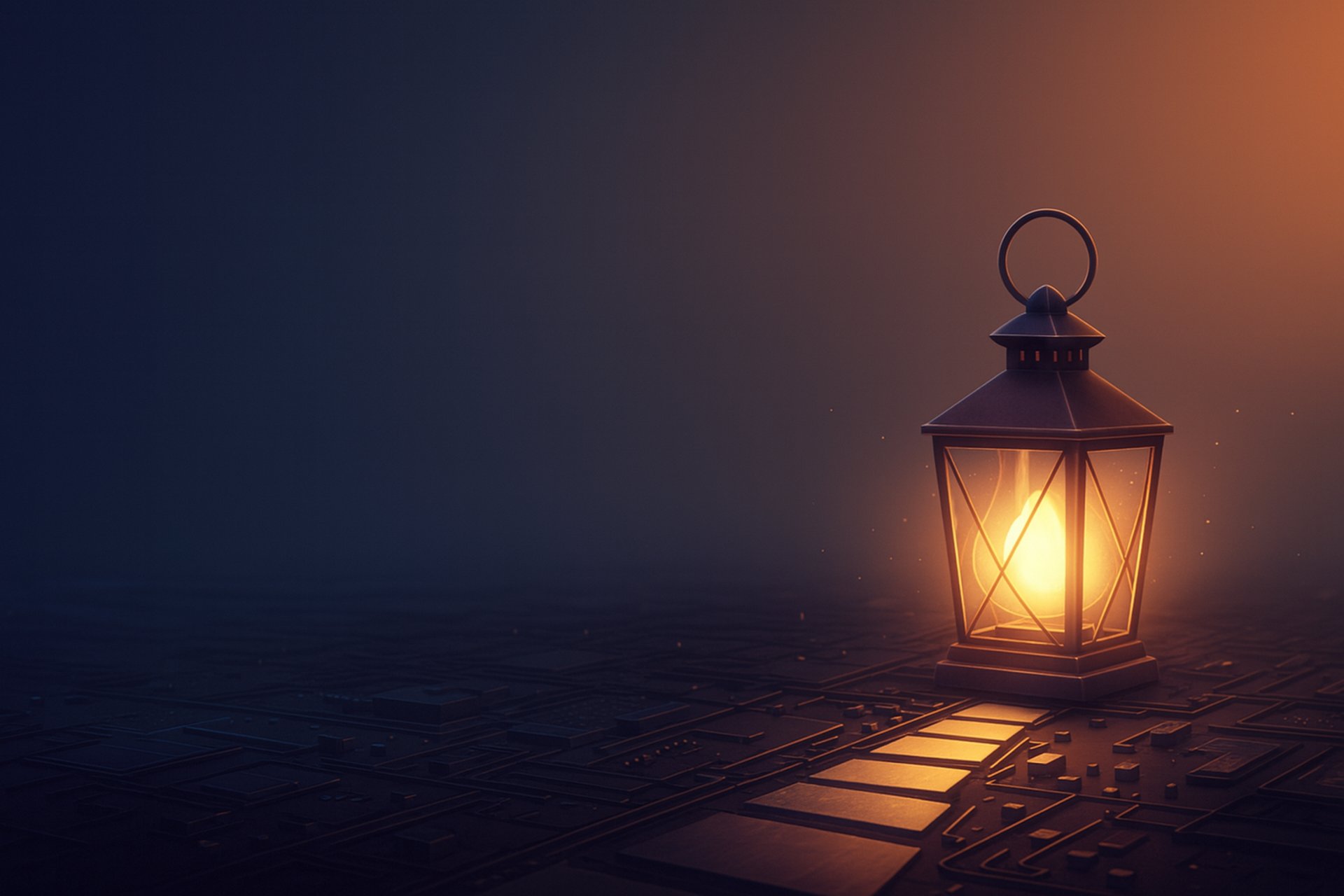 lighted kerosene lantern -