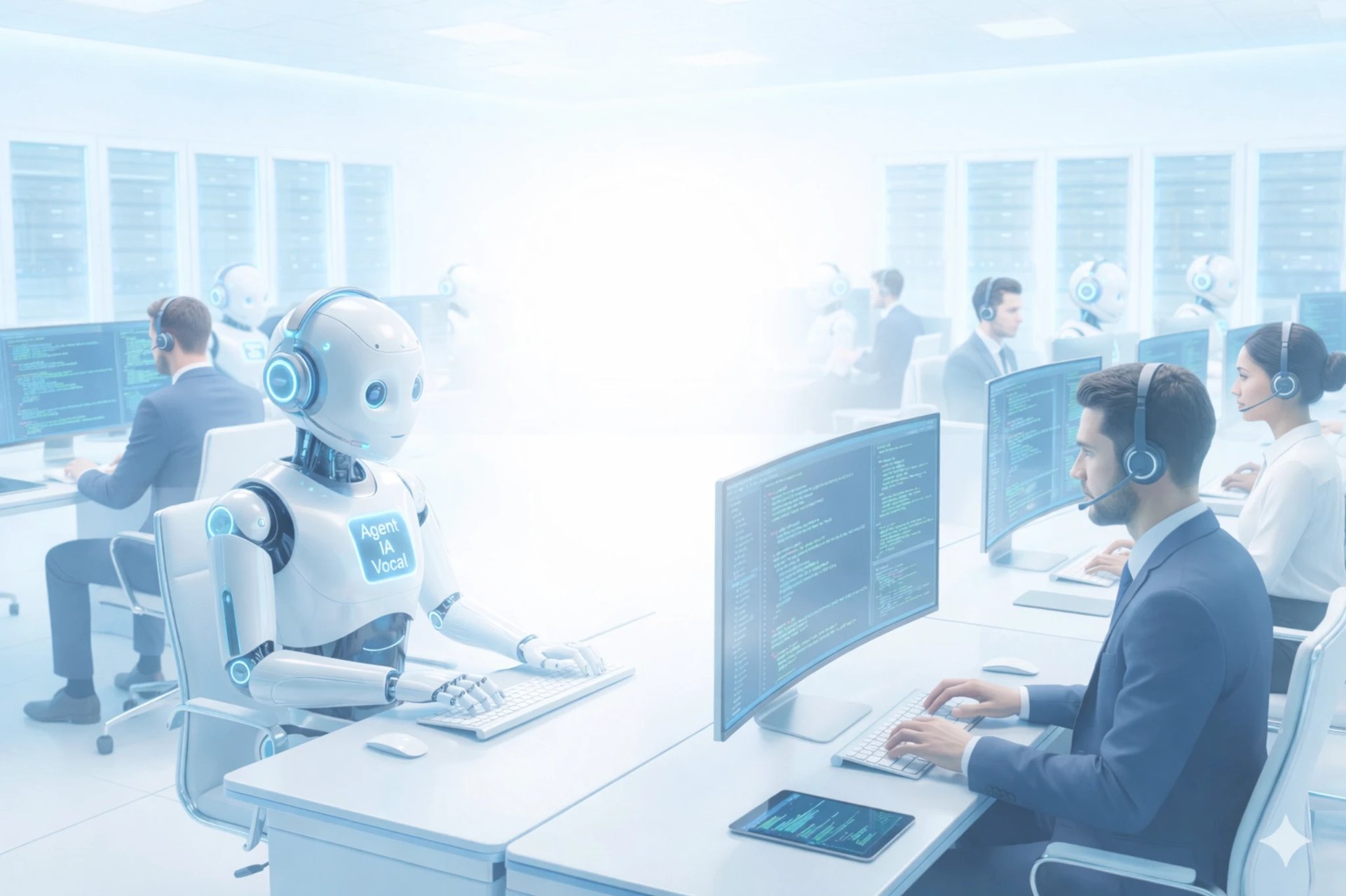 Centre opérationnel cloud avec agents IA et équipes humaines collaborant – FINEXALYS