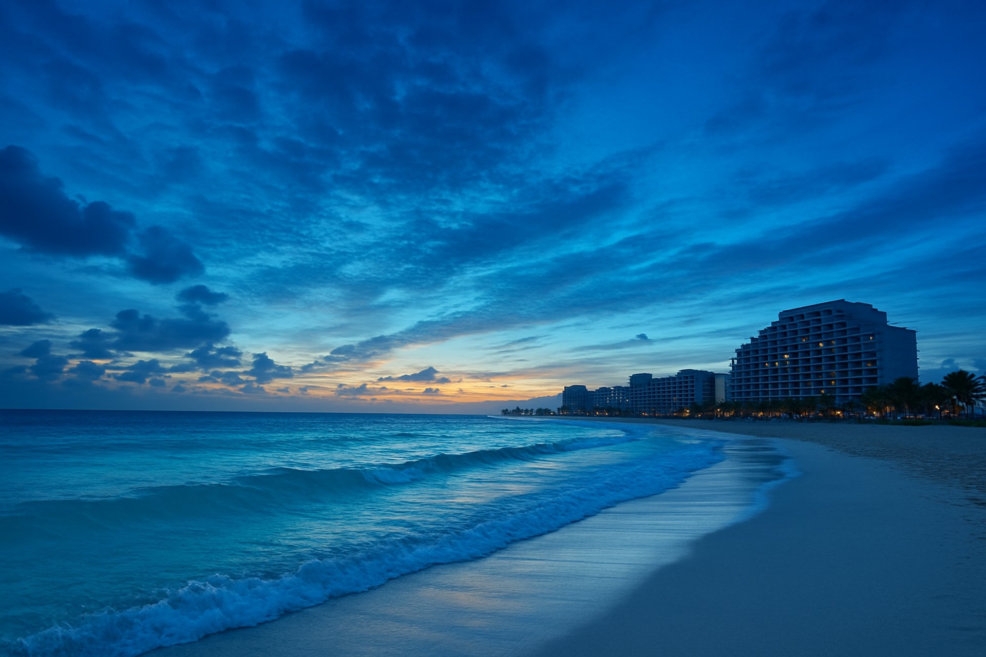 an abstract photo of a curved building with a blue sky in the background
