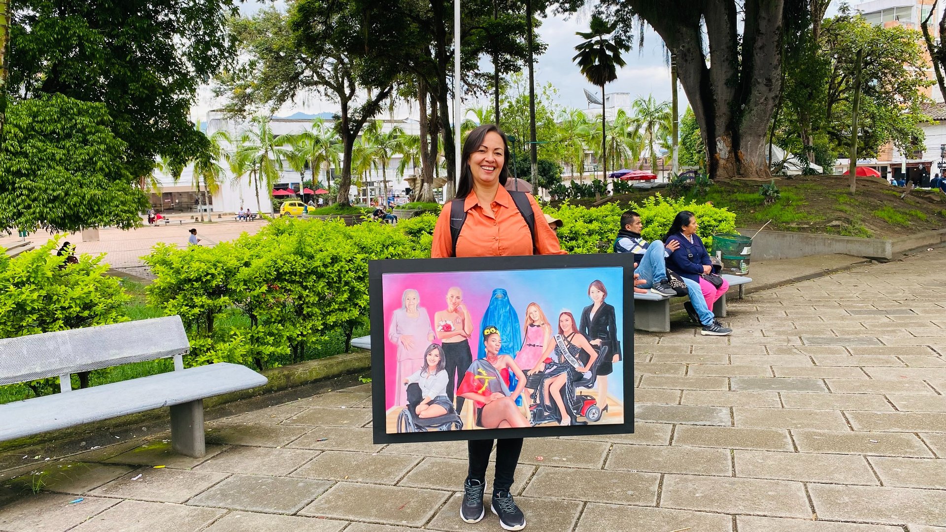 an abstract photo of a curved building with a blue sky in the background