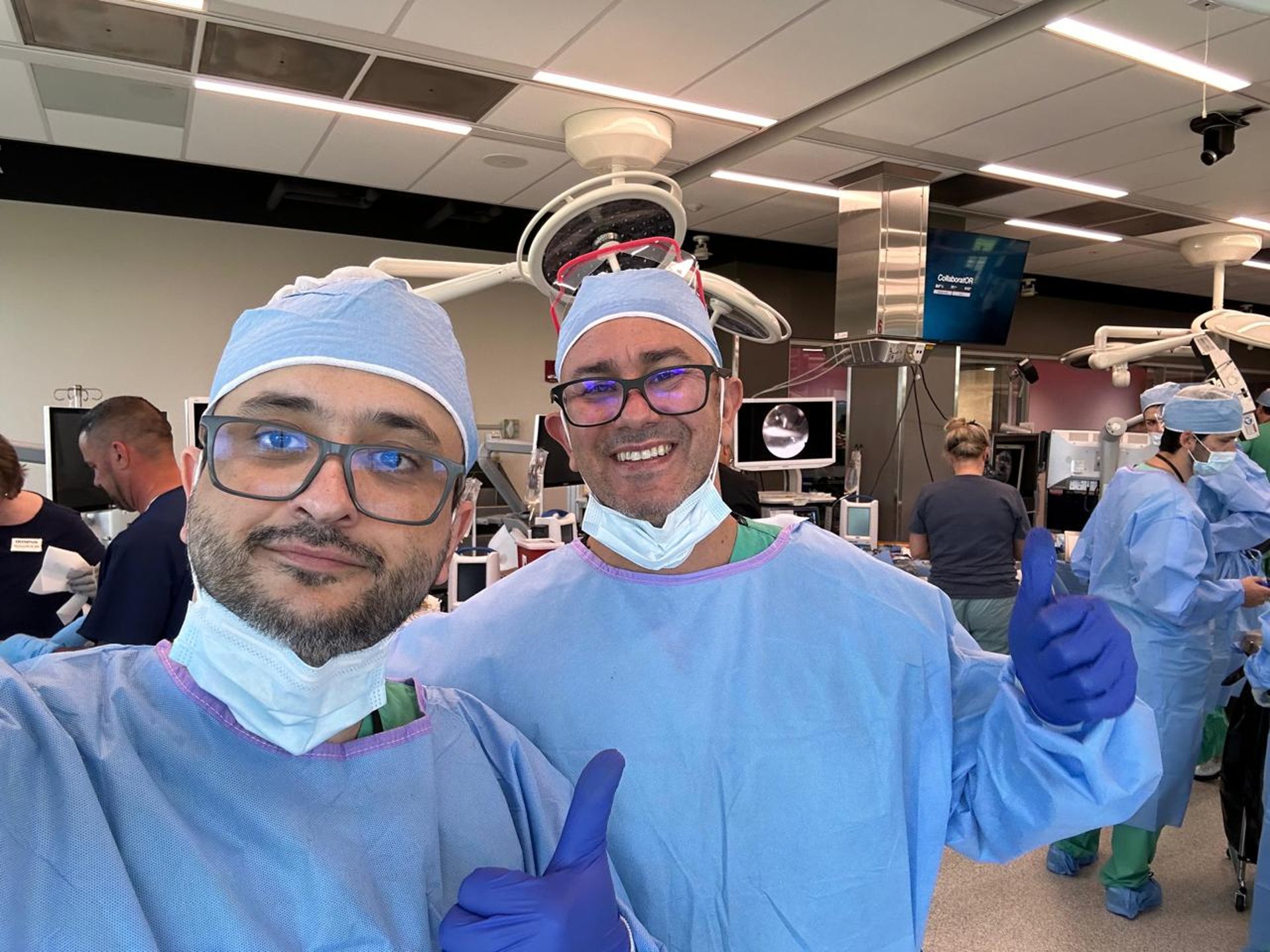 an abstract photo of a curved building with a blue sky in the background
