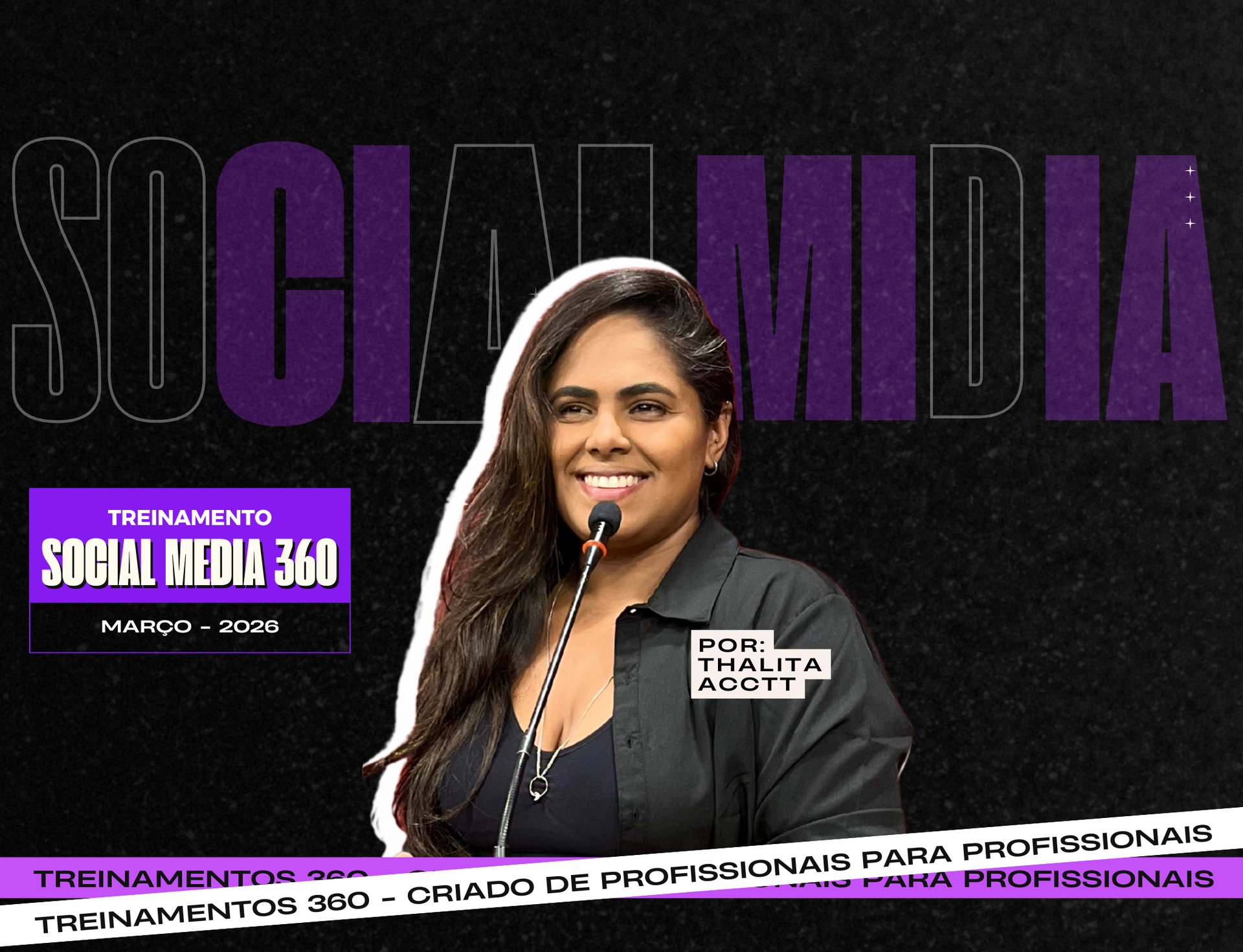 Imagem de fundo com cores preto e elementos em lilás e azul.