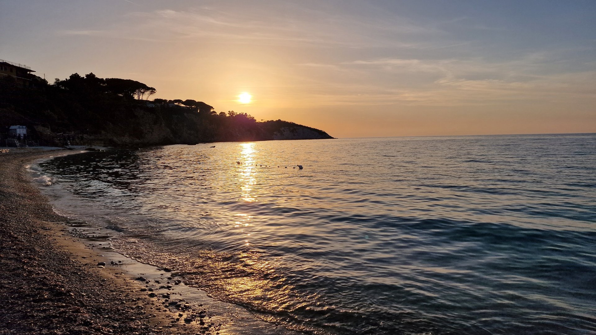 tramonto spiaggia Le Ghiaie Portoferraio