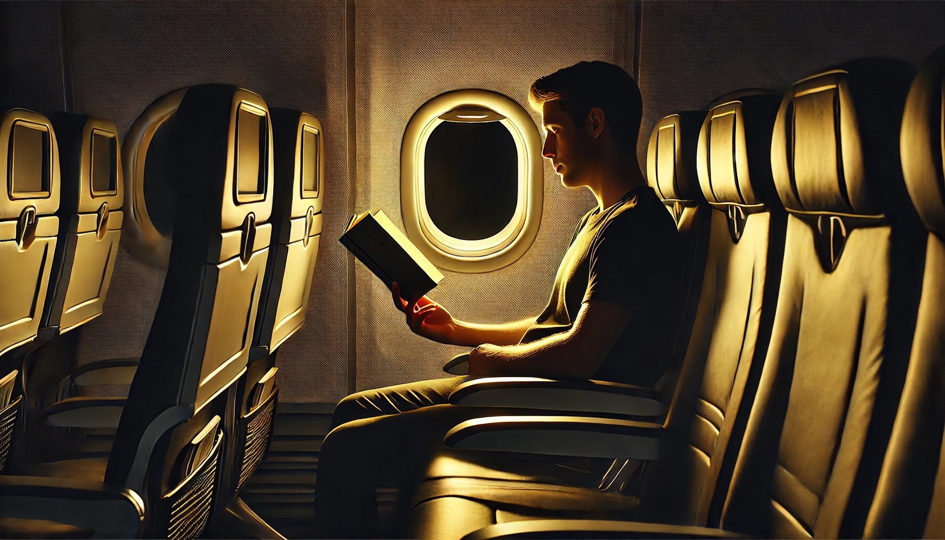 man in black jacket sitting on airplane seat