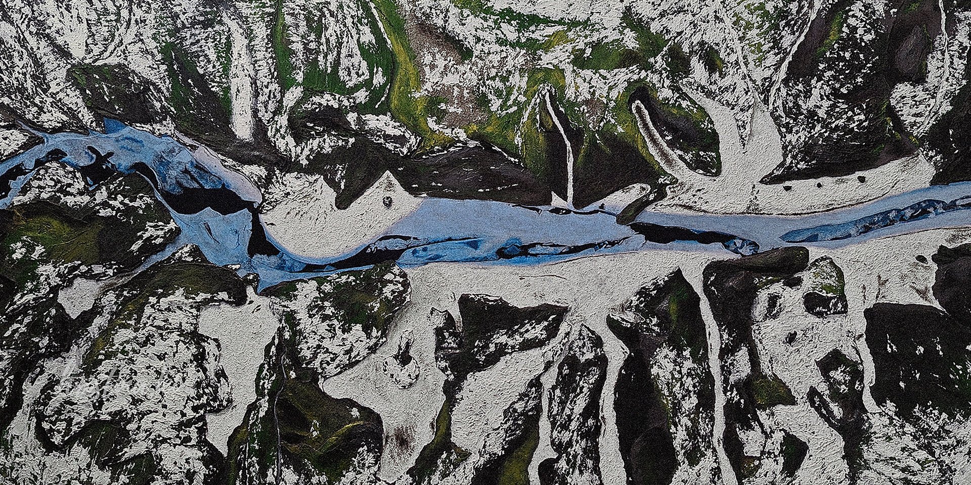 an abstract photo of a curved building with a blue sky in the background