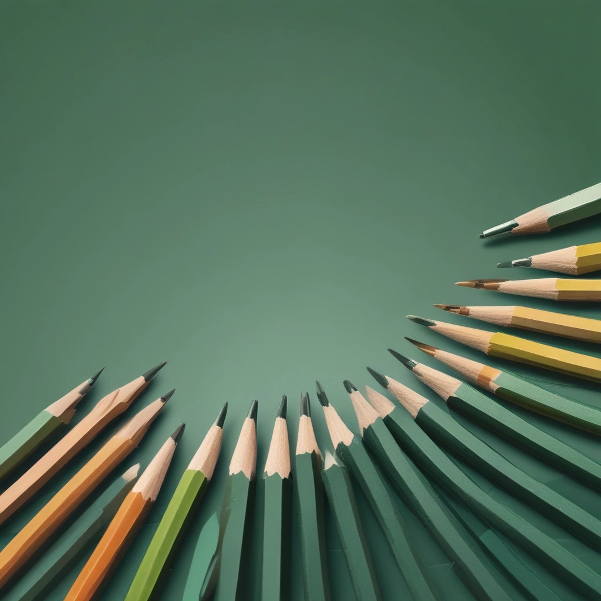 colored pencil lined up on top of white surface