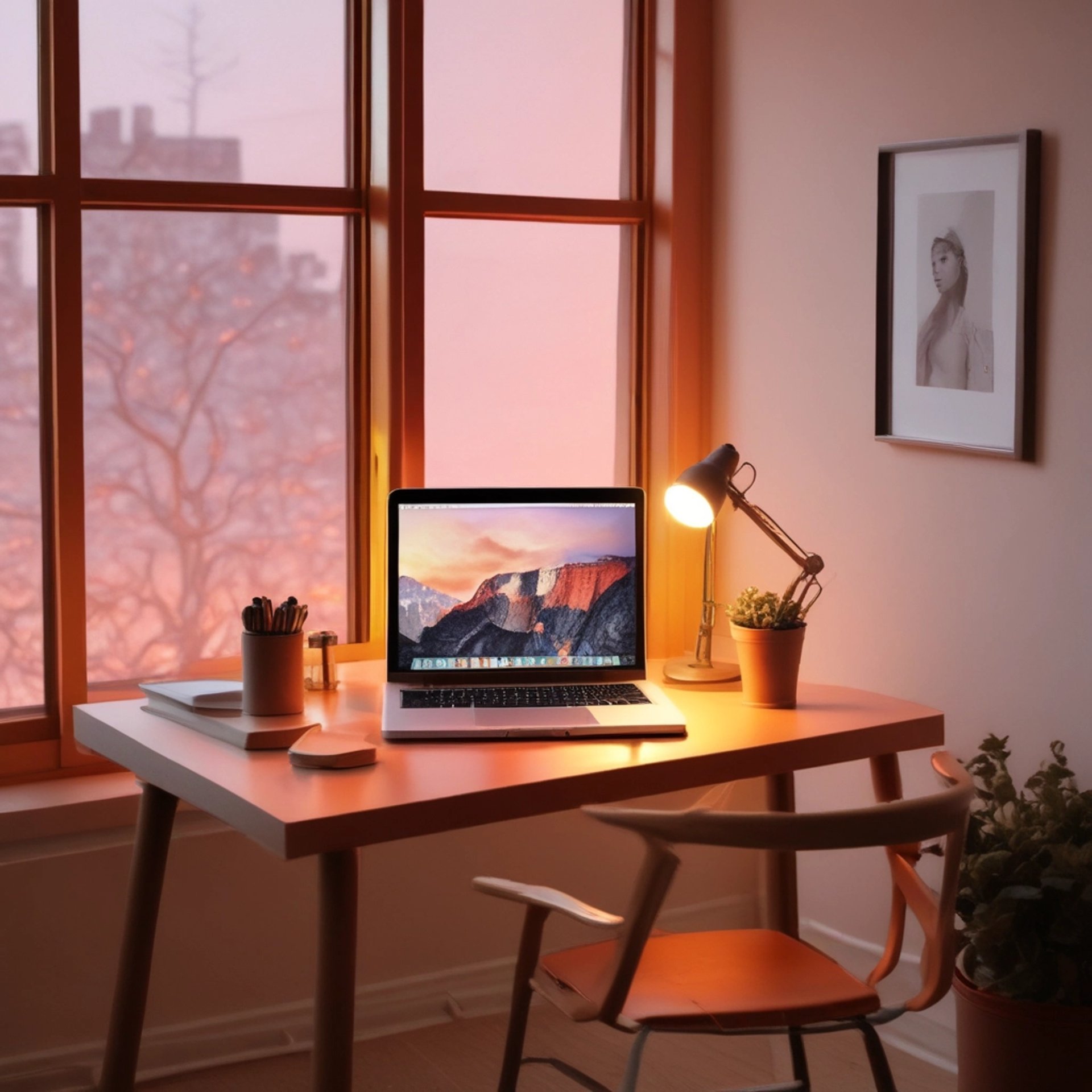 macbook pro on white wooden desk