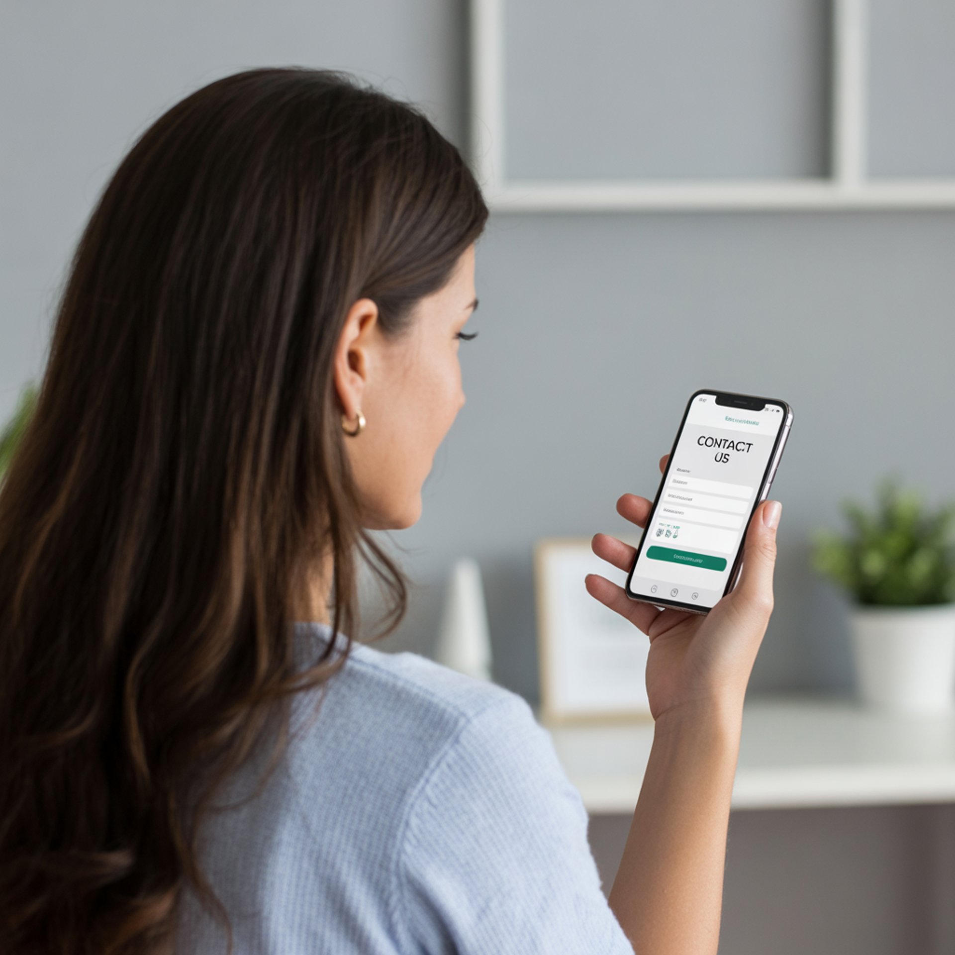 woman facing MacBook