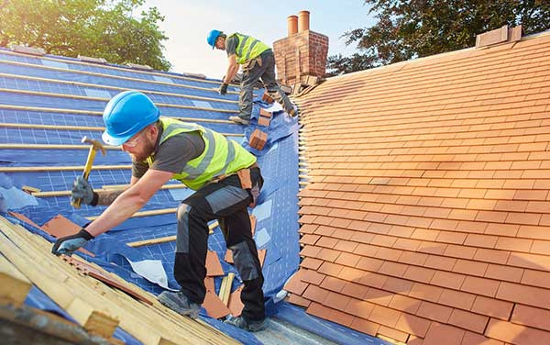 Another roof in the process of being completed on time