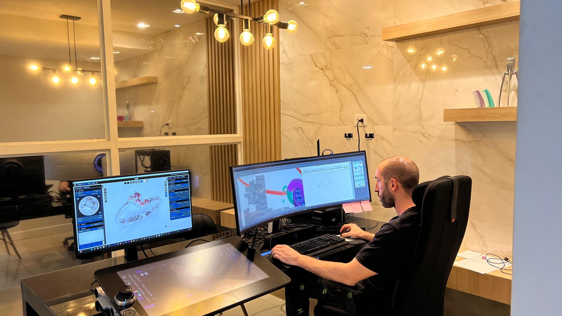 black and brown leather padded tub sofa